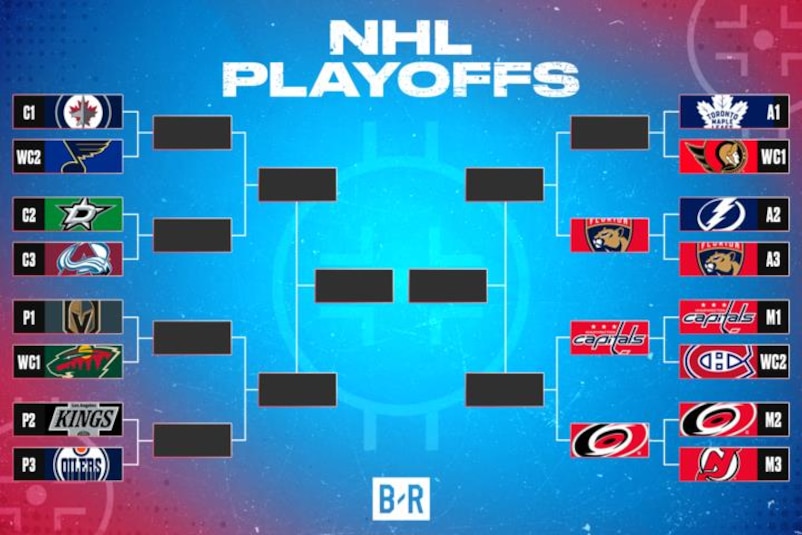 NHL Playoffs bracket showcasing matchups and team positions for the tournament.