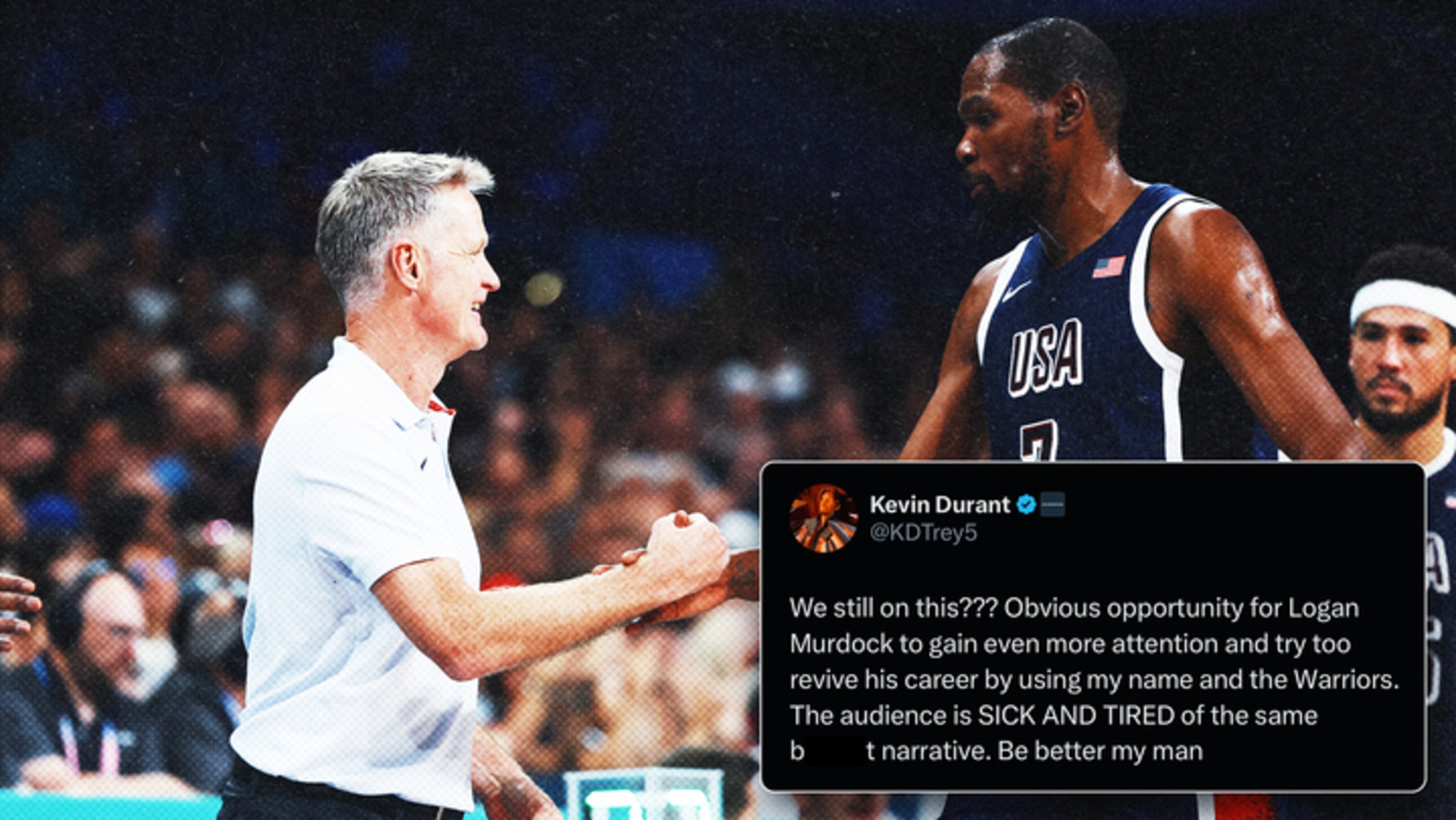 Kevin Durant Denies 'Bulls--t Narrative' About Steve Kerr Relationship, Trade Rumors