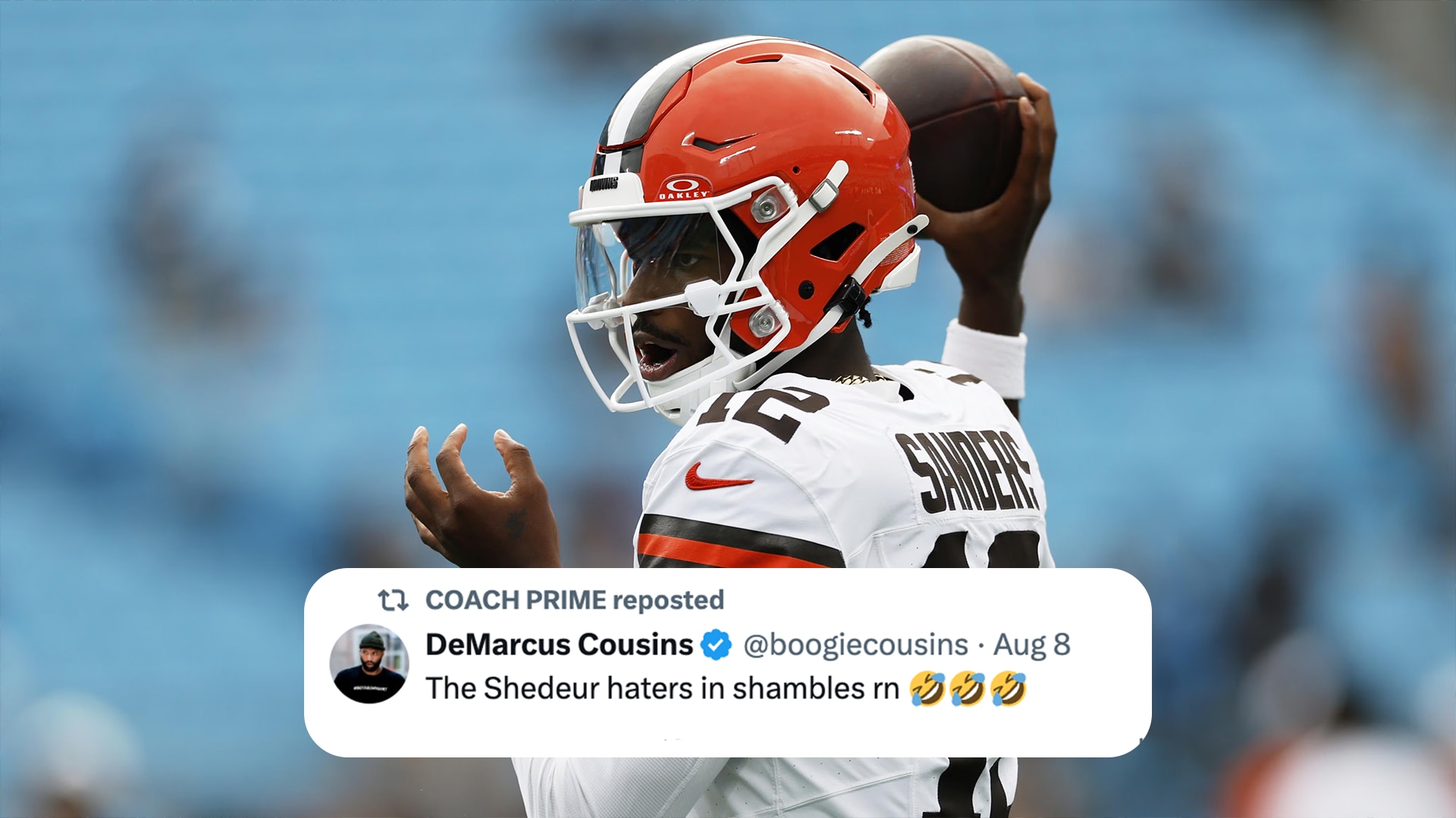 Deion Sanders Retweets DeMarcus Cousins Saying ‘The Shedeur Haters in Shambles’