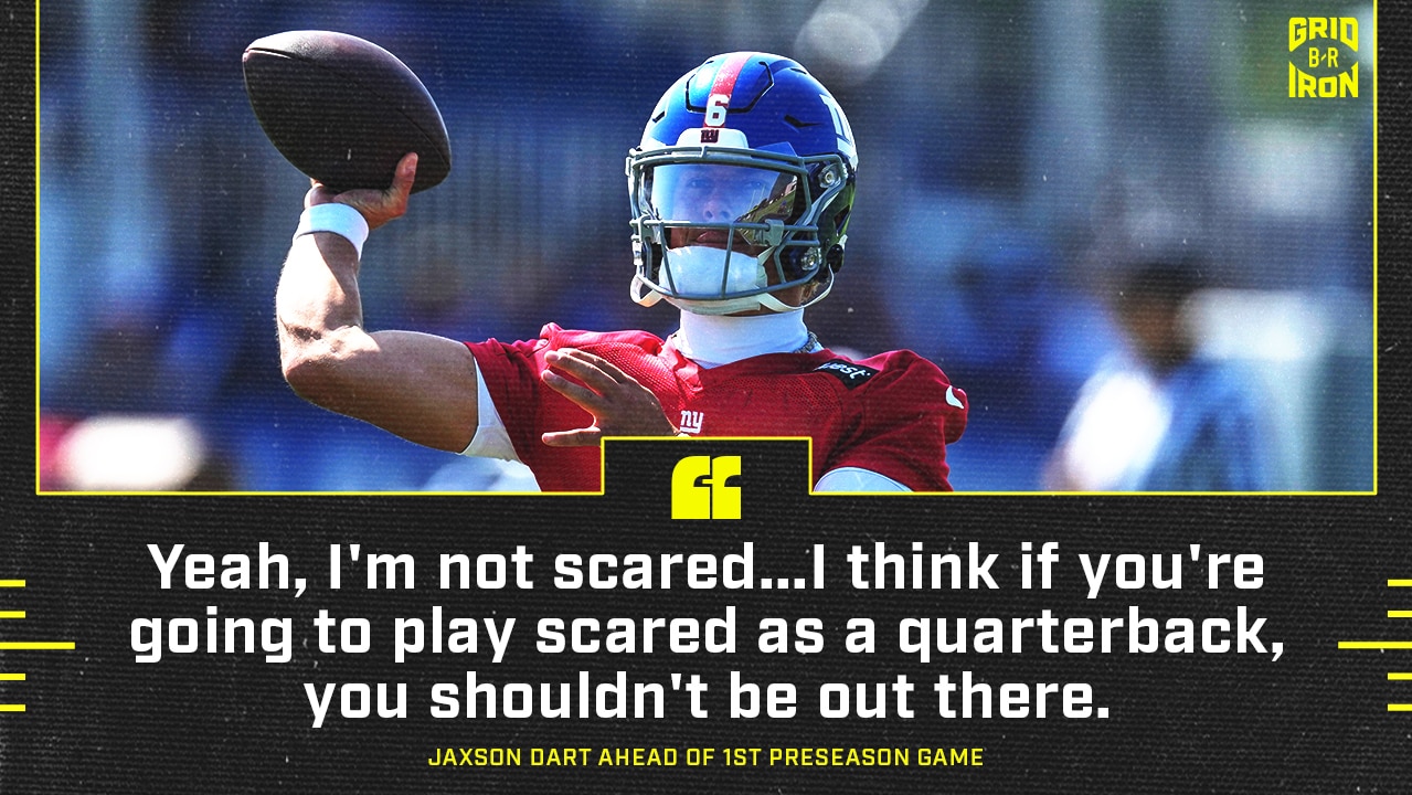Jaxson Dart ‘Not Scared’ Ahead of Giants Preseason Debut, ‘No Light That’s Too Bright’