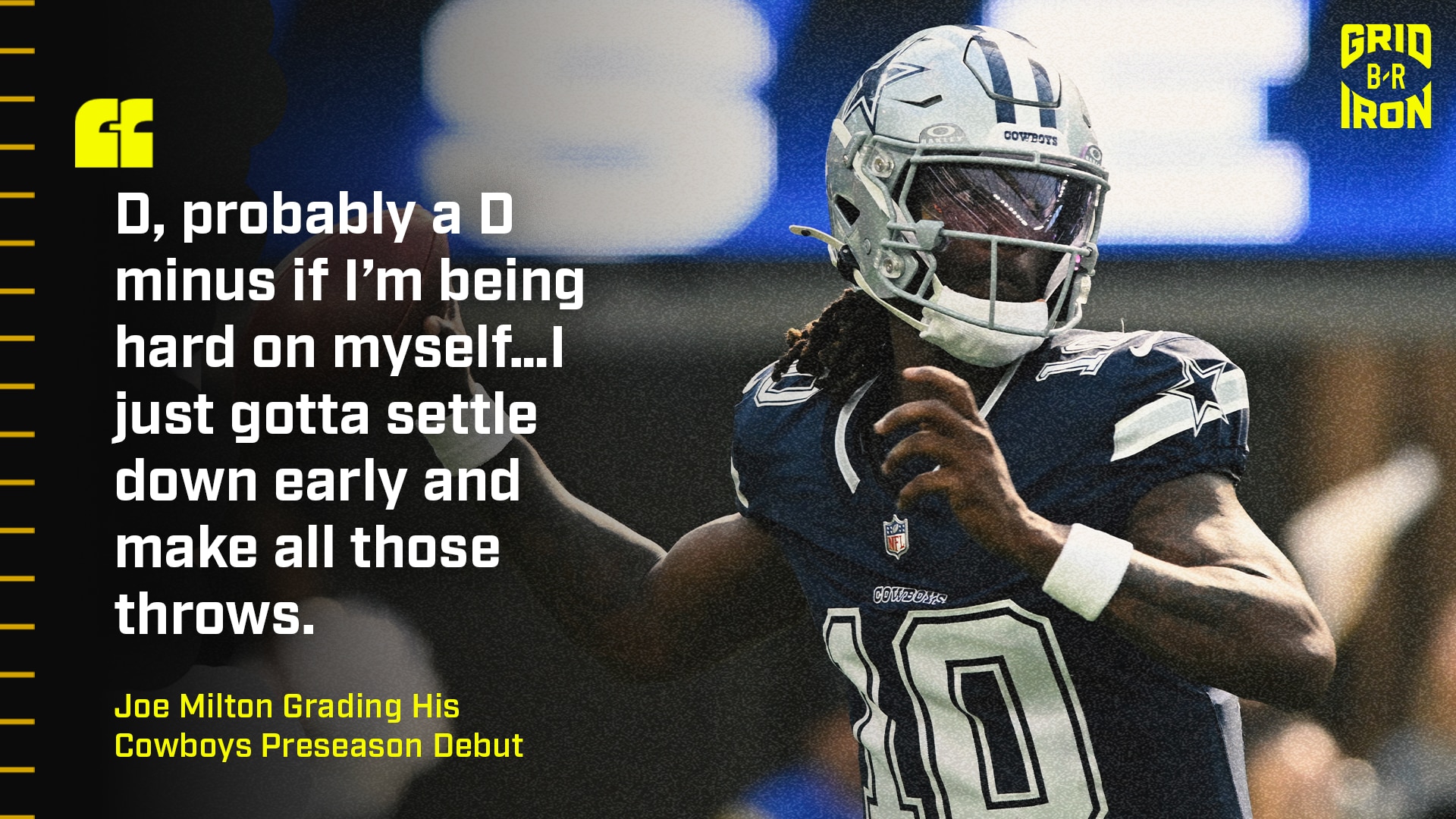 Cowboys’ Joe Milton Gives Himself a ‘D-Minus’ Grade After Preseason Start vs. Rams