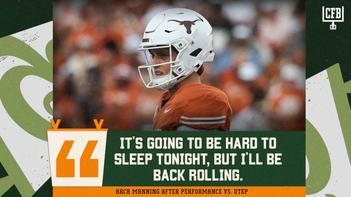 Arch Manning Says It’ll Be ‘Hard to Sleep’ After Struggles in Texas’ Win vs. UTEP