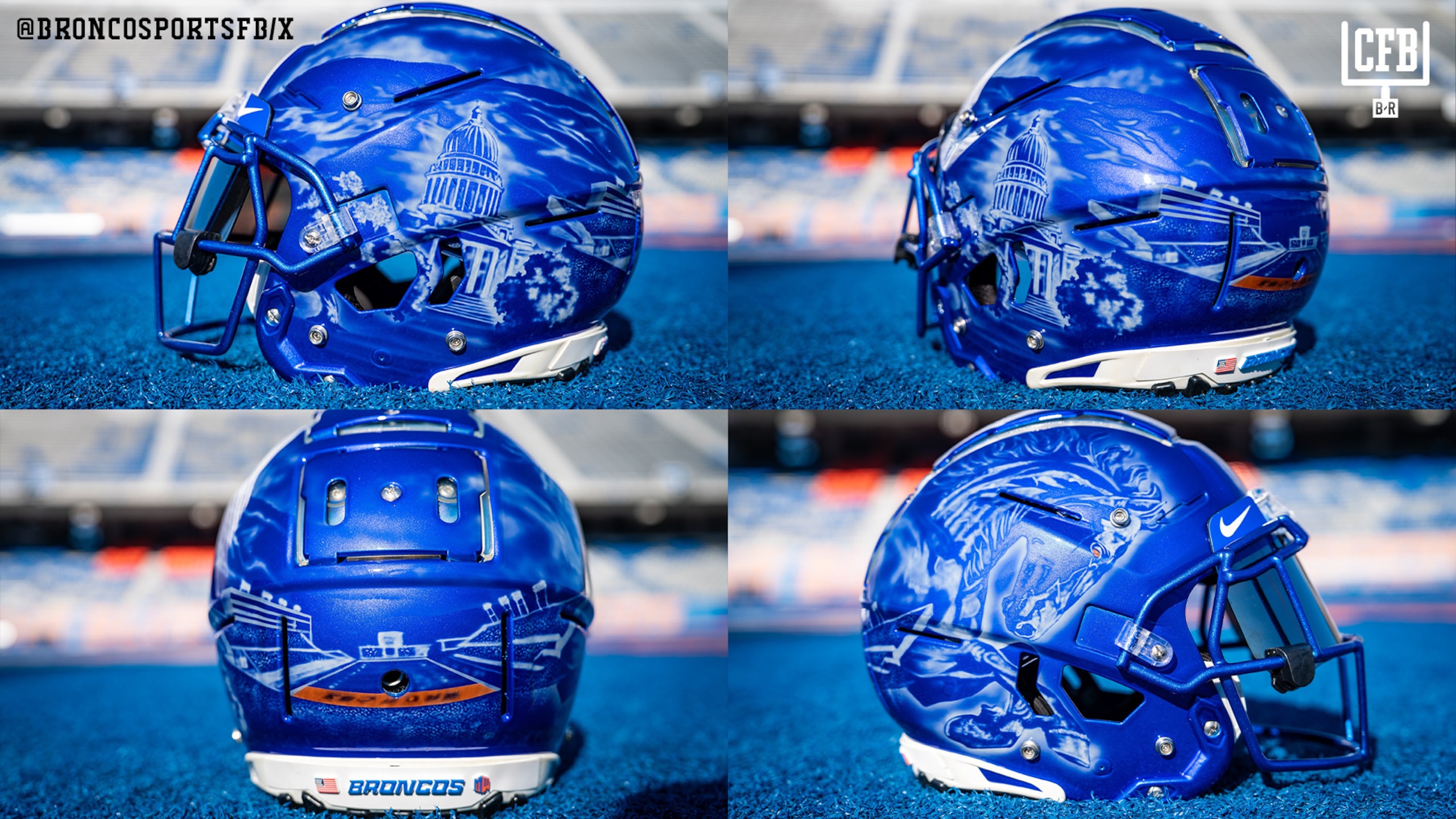 boise state football helmets 5 Inch BSU Broncos Helmet University Logo Removable Wall Decal Sticker Art NCAA Home Room Decor 5 by 4.5 Inches : Sports & Outdoors Based on one of the most popular on Boise State CFB Reveal New