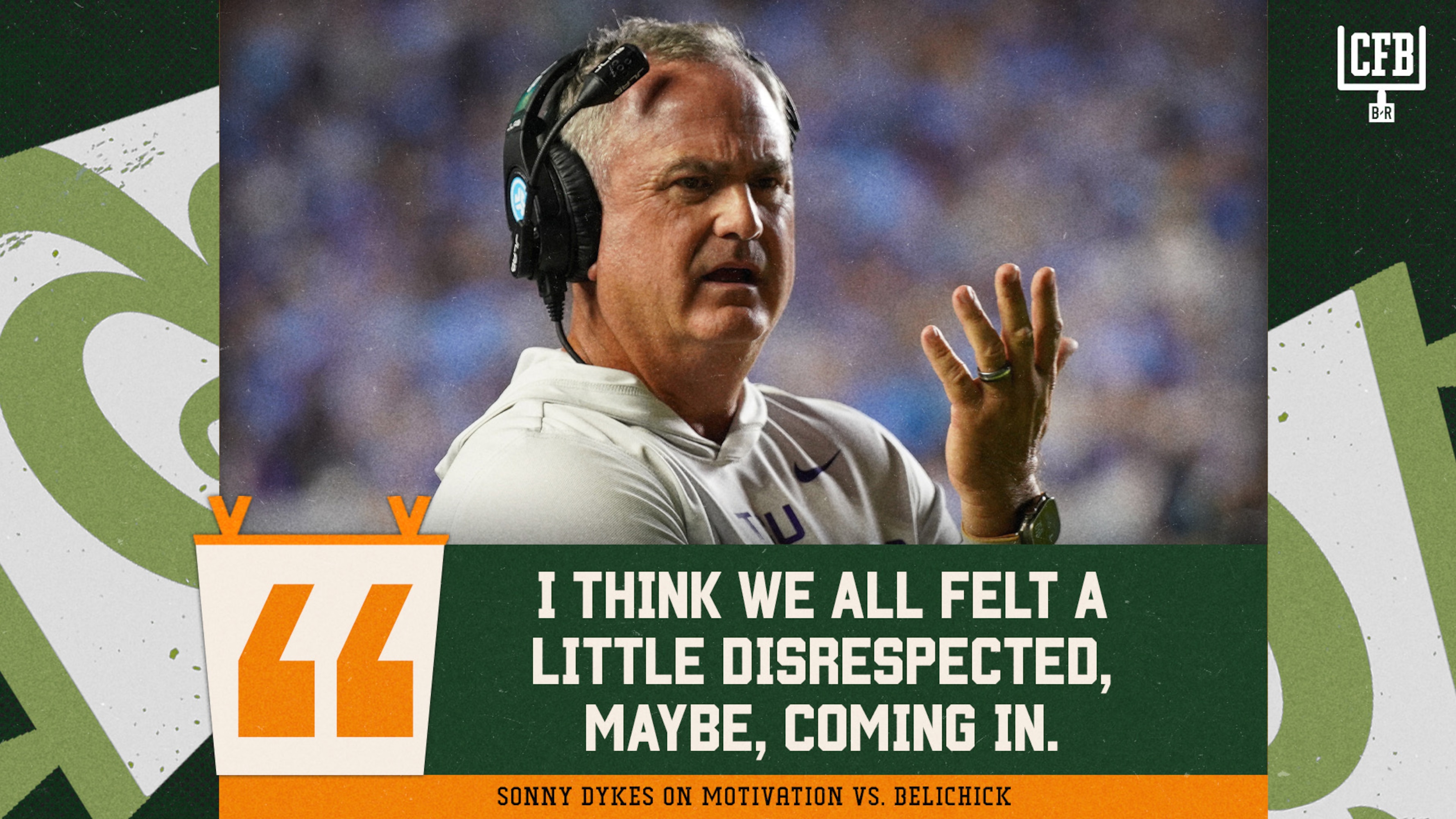 Sonny Dykes Says TCU Felt 'Disrespected' by Bill Belichick Talk Before UNC Blowout