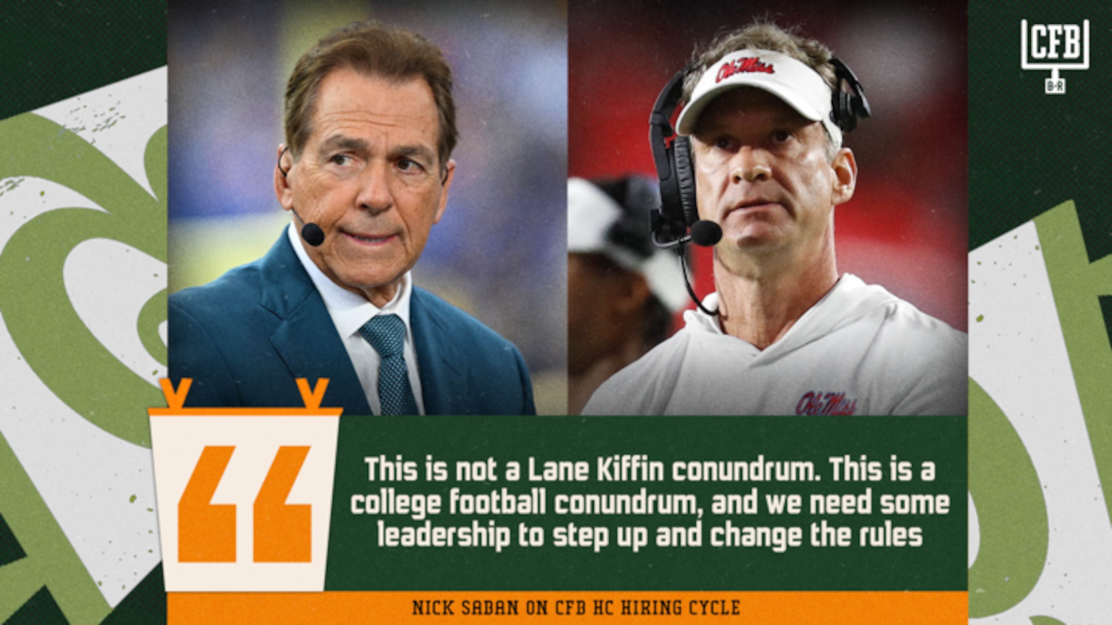 Nick Saban Sounds Off on Lane Kiffin Rumors, Eyes Rule Change for CFB HC Hiring Cycle