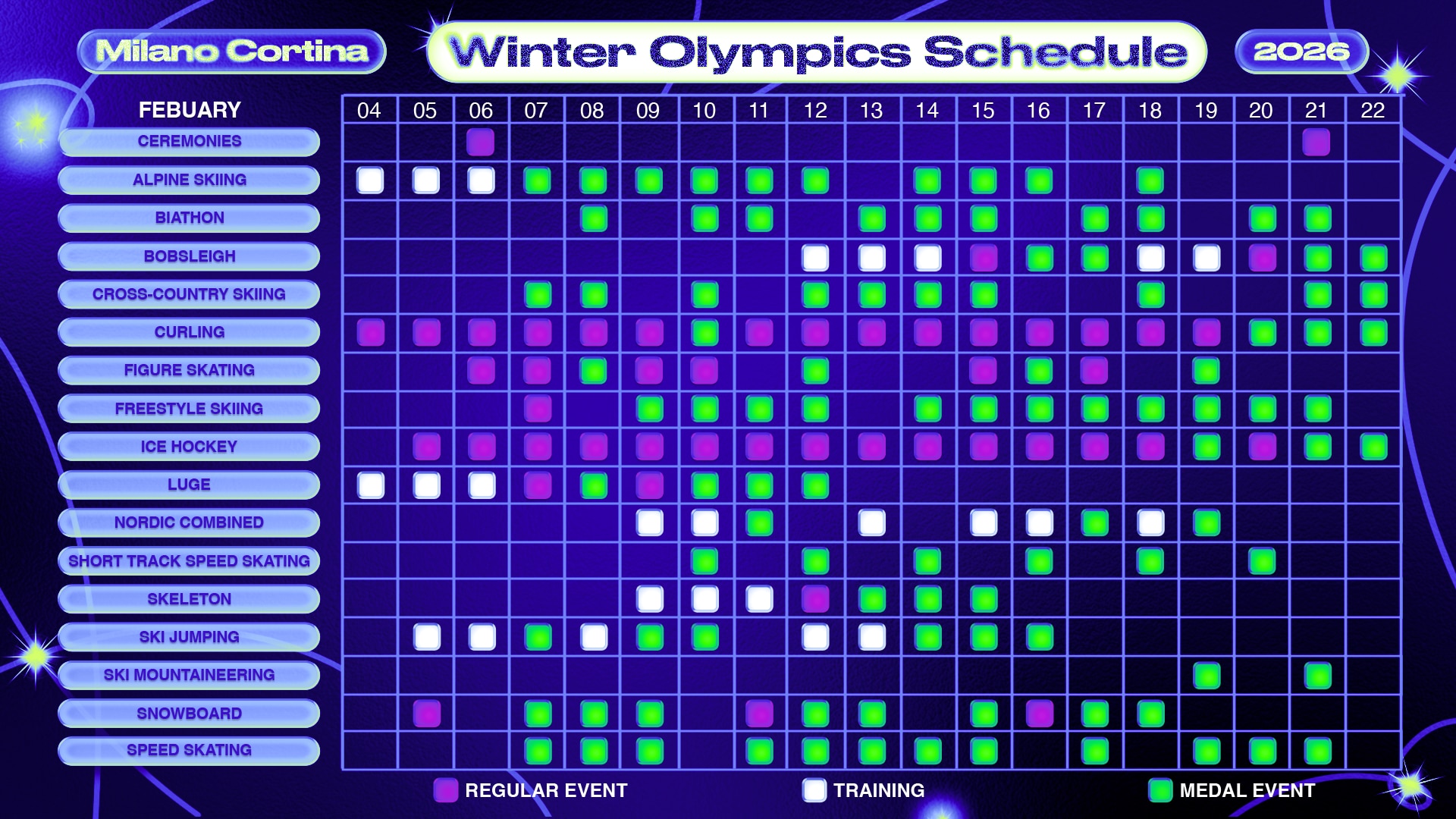 2026 olympic schedule