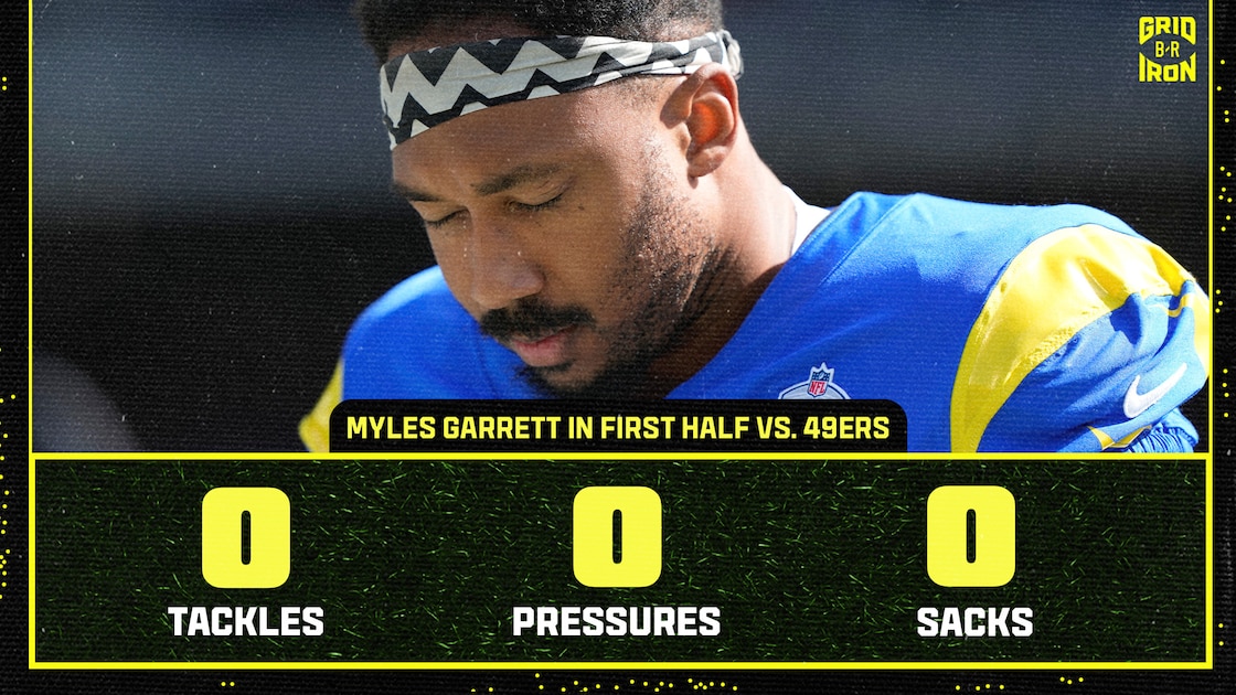 NFL Fans React to Myles Garrett's Rams Debut, Quiet 1st Half vs. 49ers After Browns Trade
