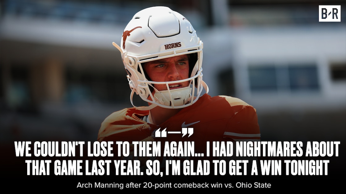 Arch Manning Reacts to Texas' Historic 20-Point Comeback, Recalls 'Nightmares' from 2025 OSU Loss