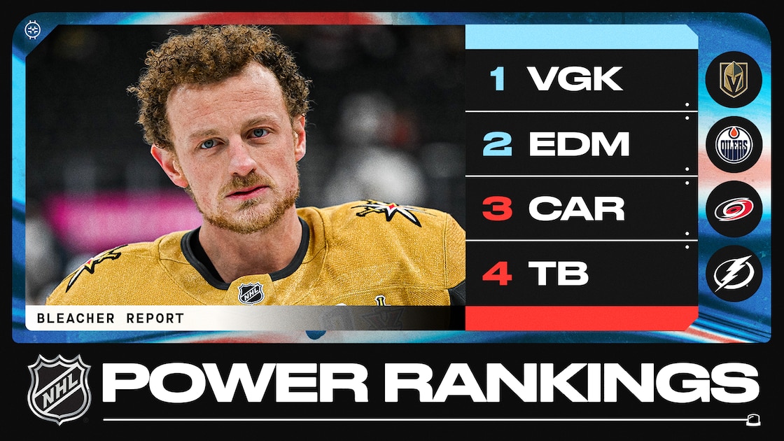 NHL Power Rankings: Golden Knights, Oilers Lead the Way With Hurricanes and Lightning Right Behind