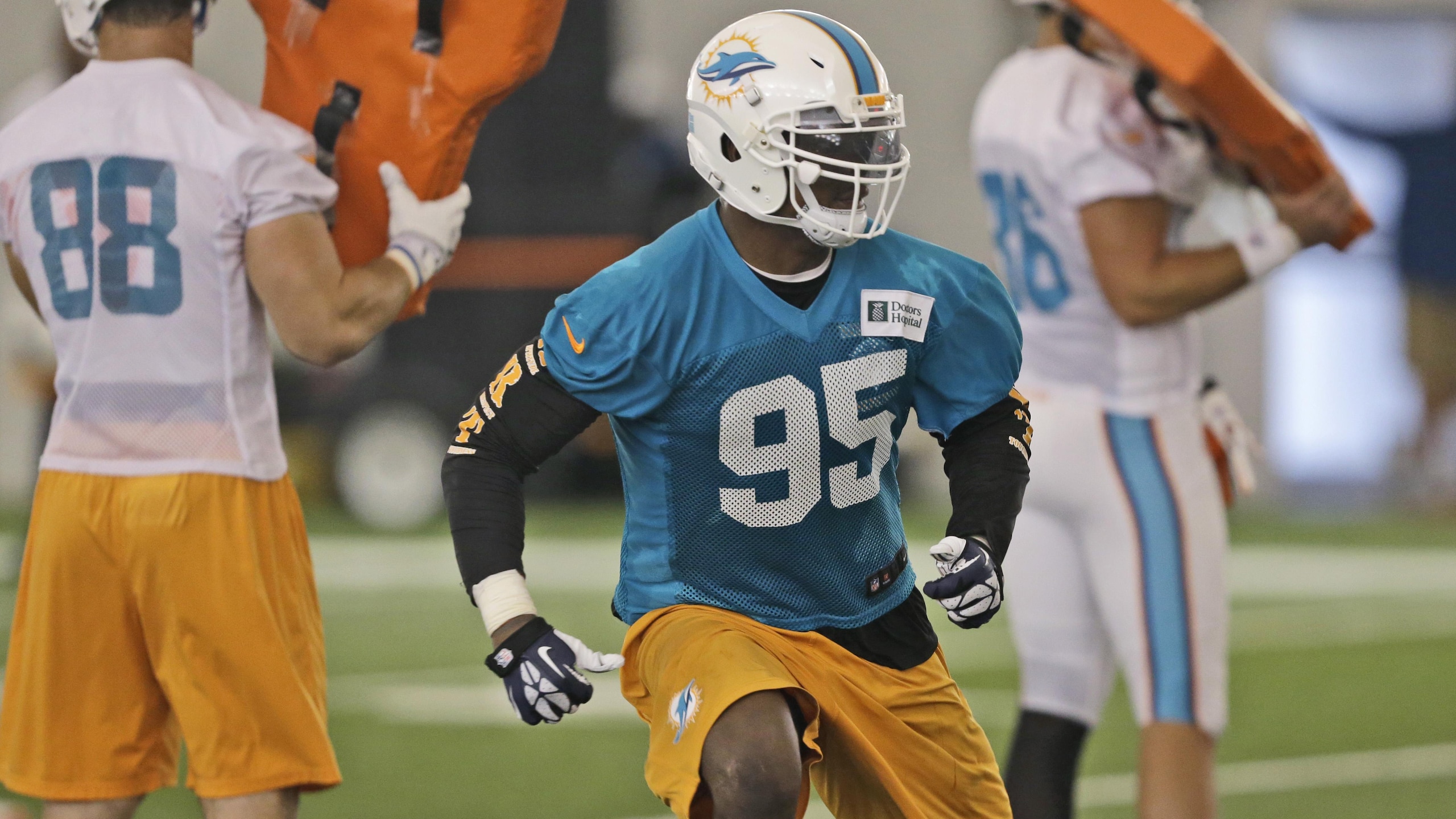 Dolphins Practice Football