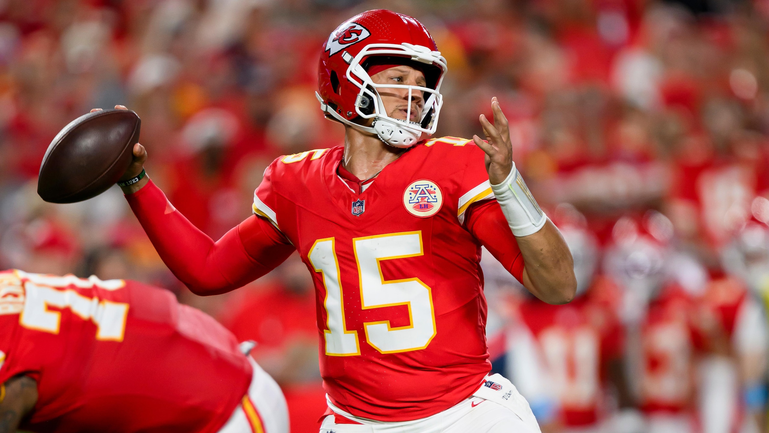 Patrick Mahomes in Kansas City Chiefs uniform in the 2026 NFL season