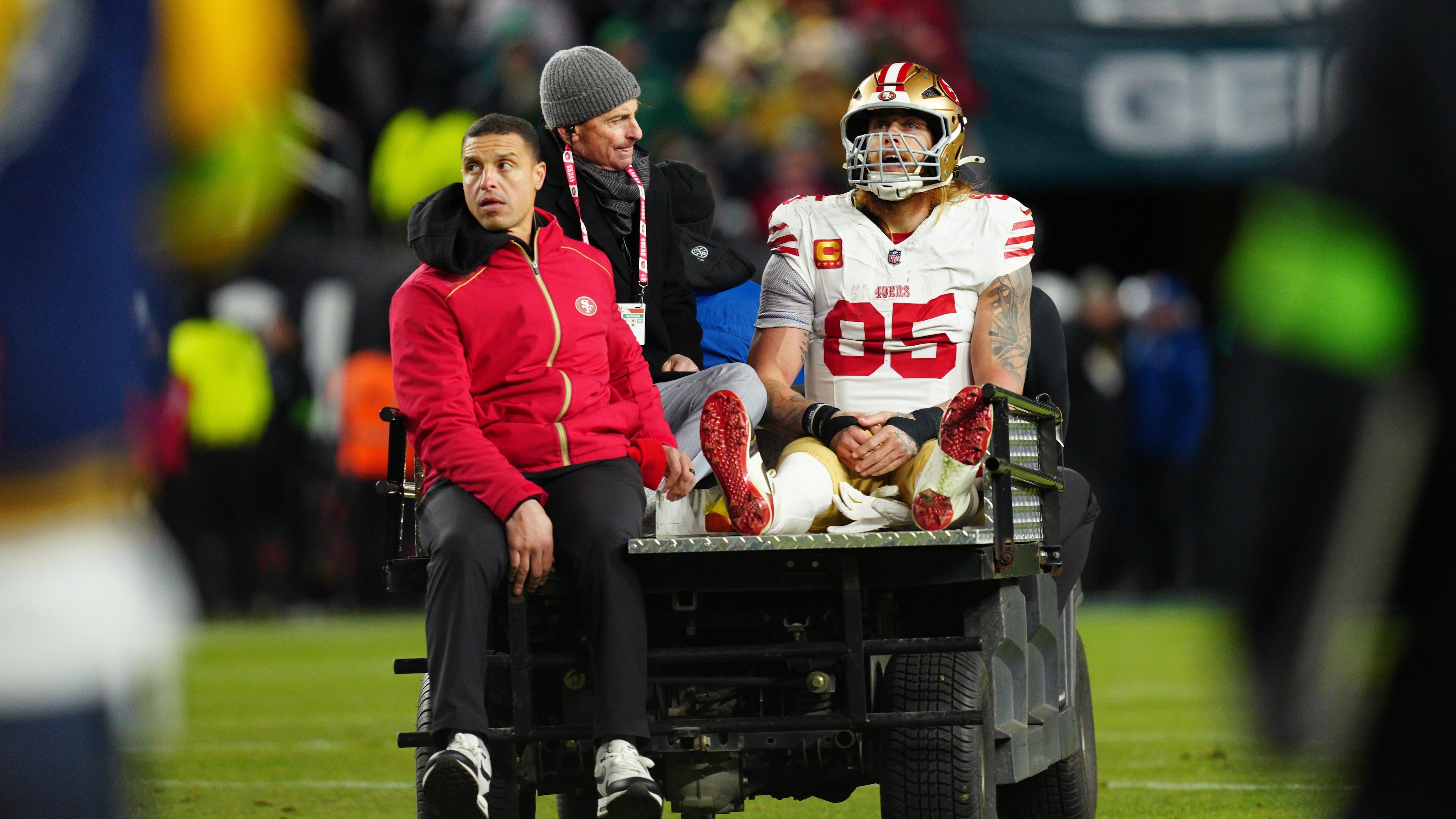 George Kittle Injured, Updates on 49ers TE and Timeline to Return After Being Carted Off vs. Eagles