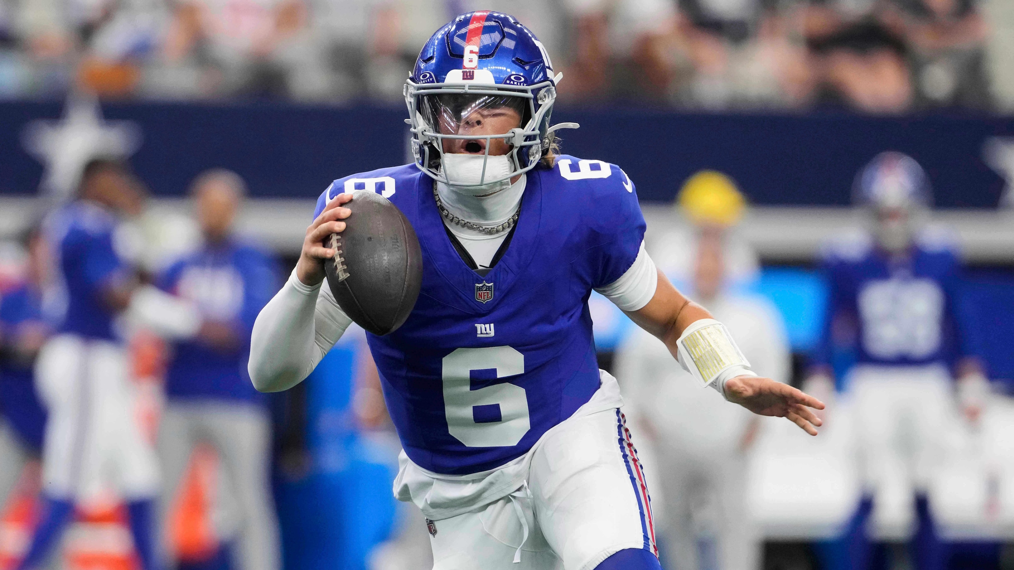 Malik Nabers, Cam Skattebo Fantasy Outlook with Jaxson Dart as Russell Wilson Benched