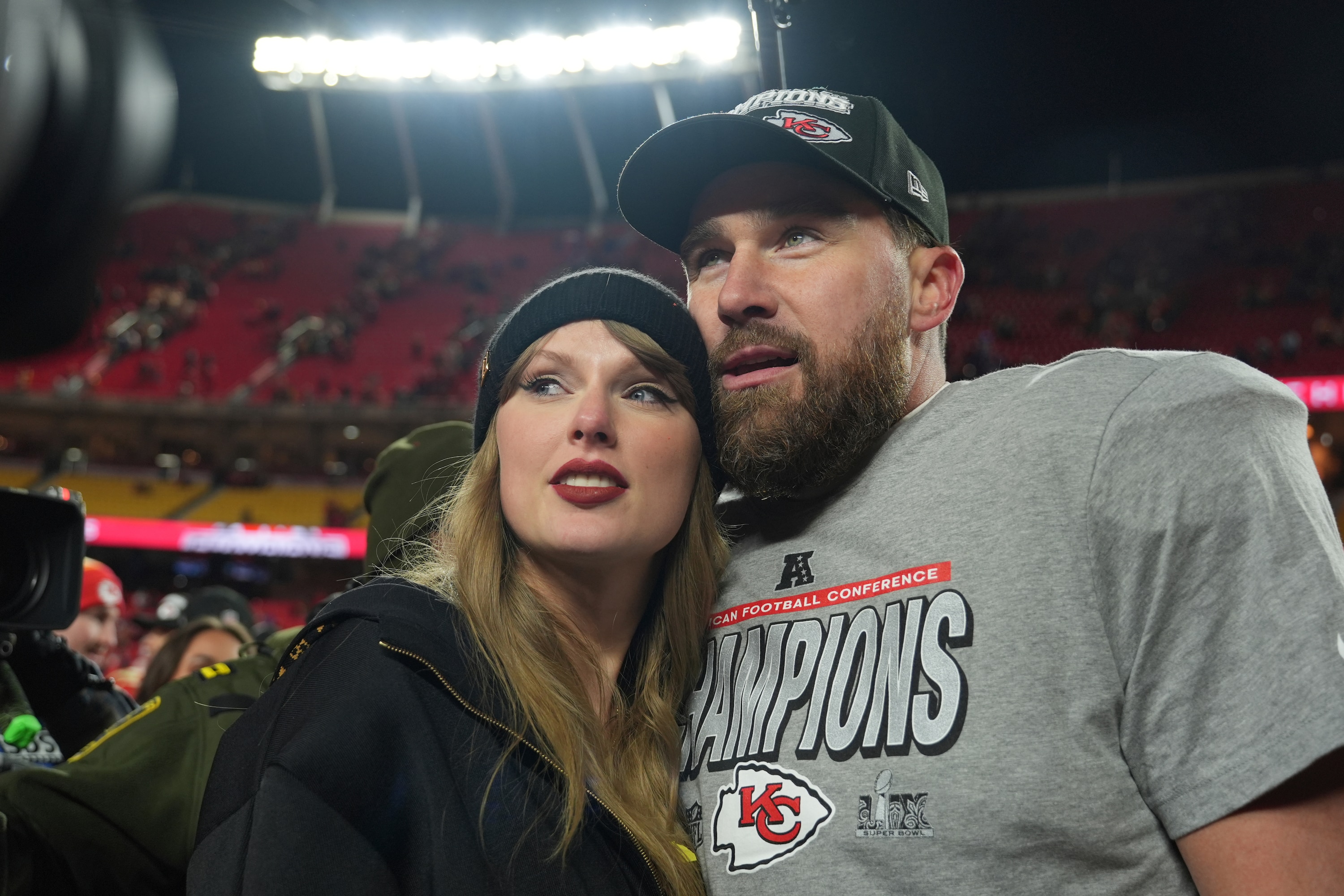 Taylor Swift, Travis Kelce Attend Panthers-Oilers NHL Stanley Cup Final, Seen in Video