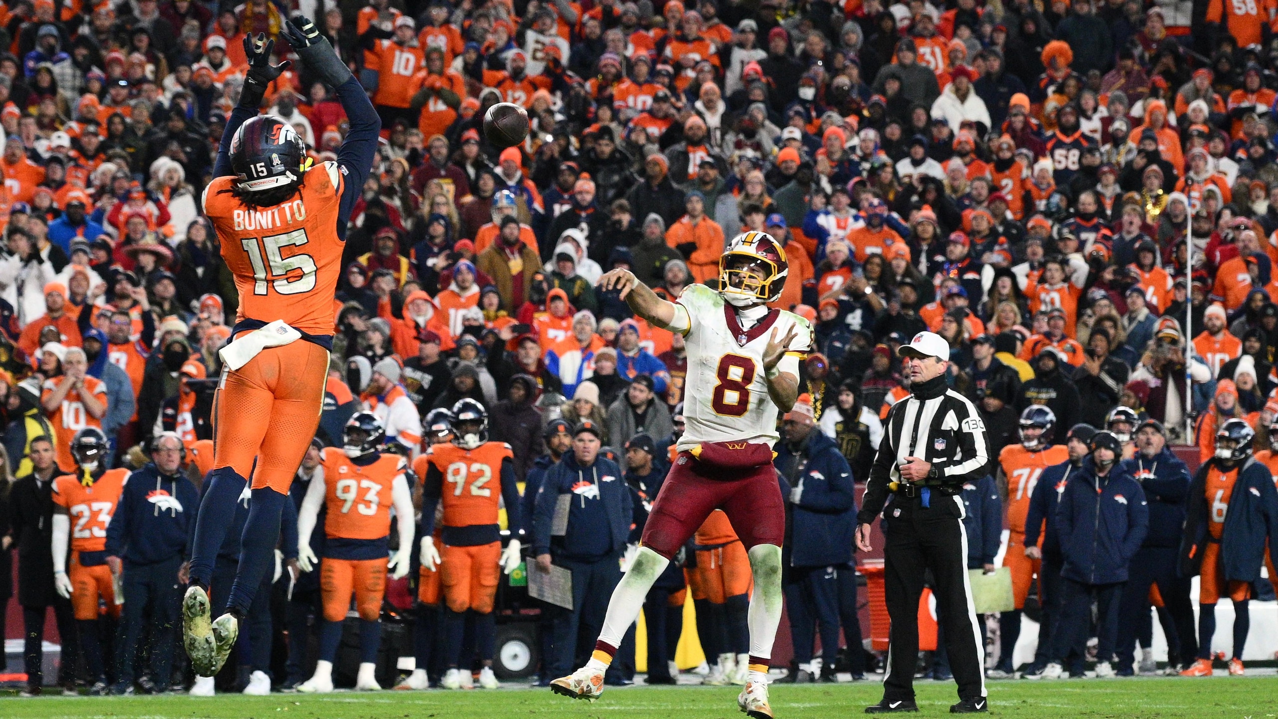 APTOPIX Broncos Commanders Football