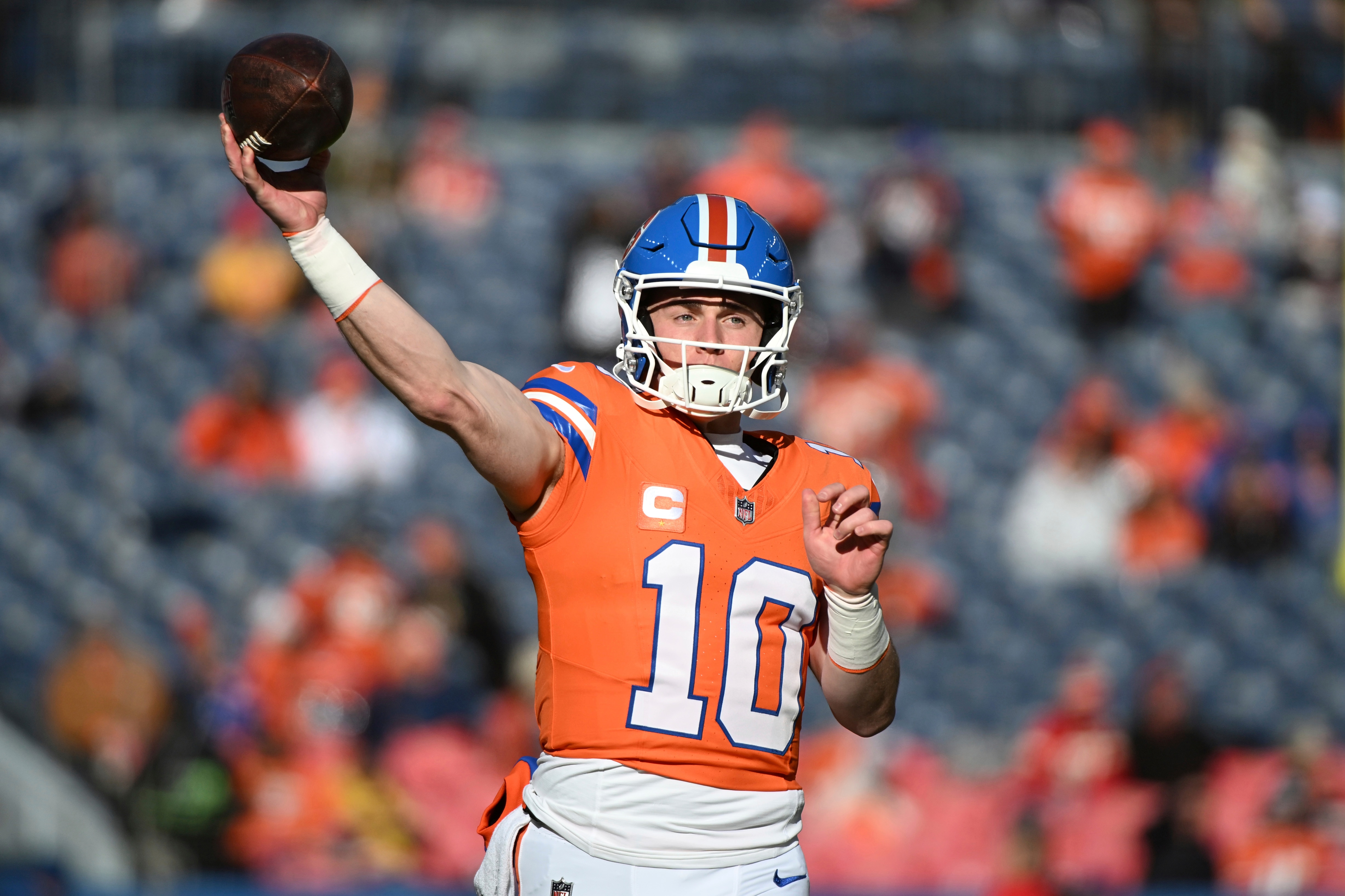 Bo Nix on field for Broncos