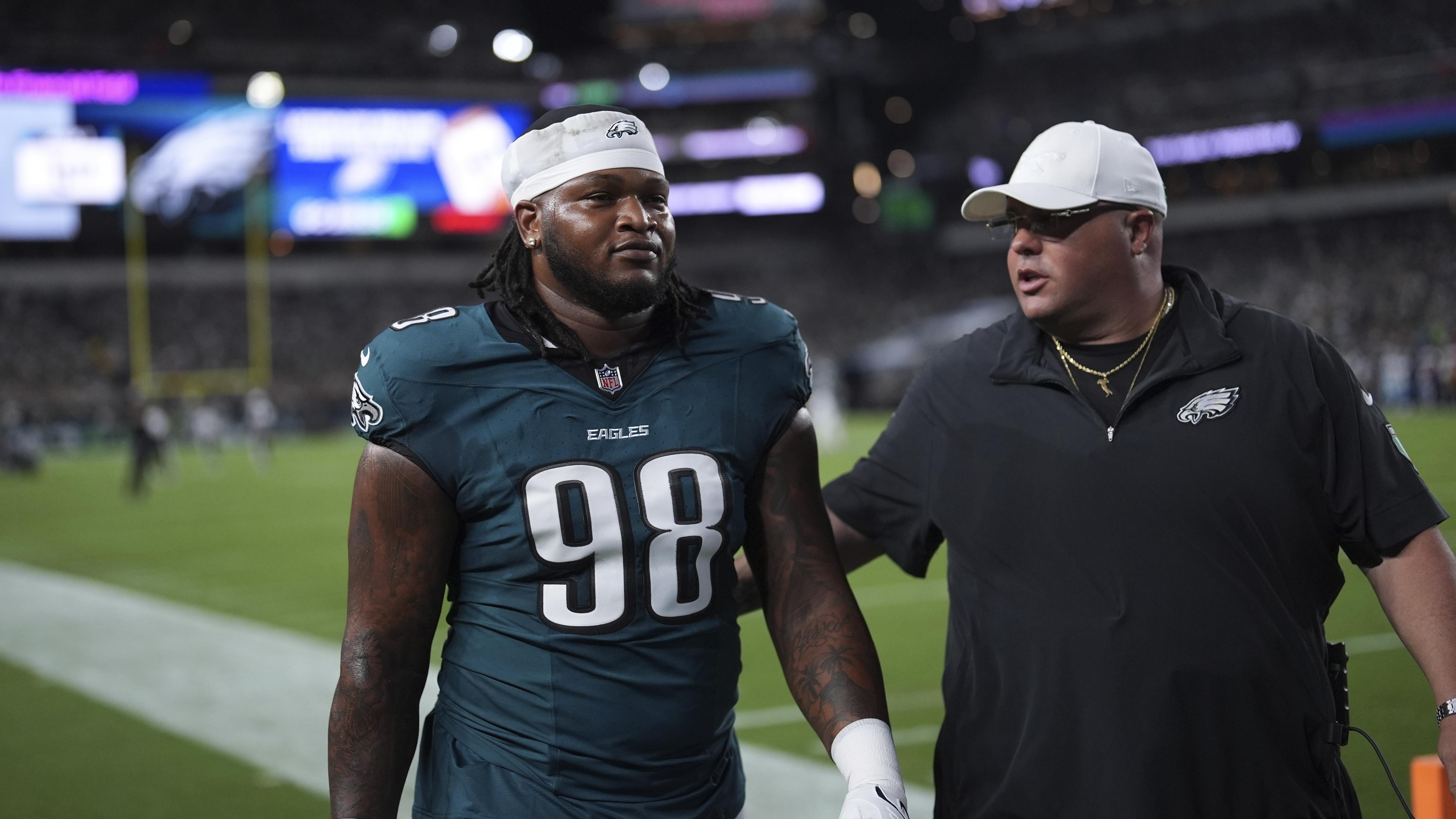 Eagles’ Jalen Carter Fined for Spitting on Dak Prescott, Won’t Be Suspended vs. Chiefs
