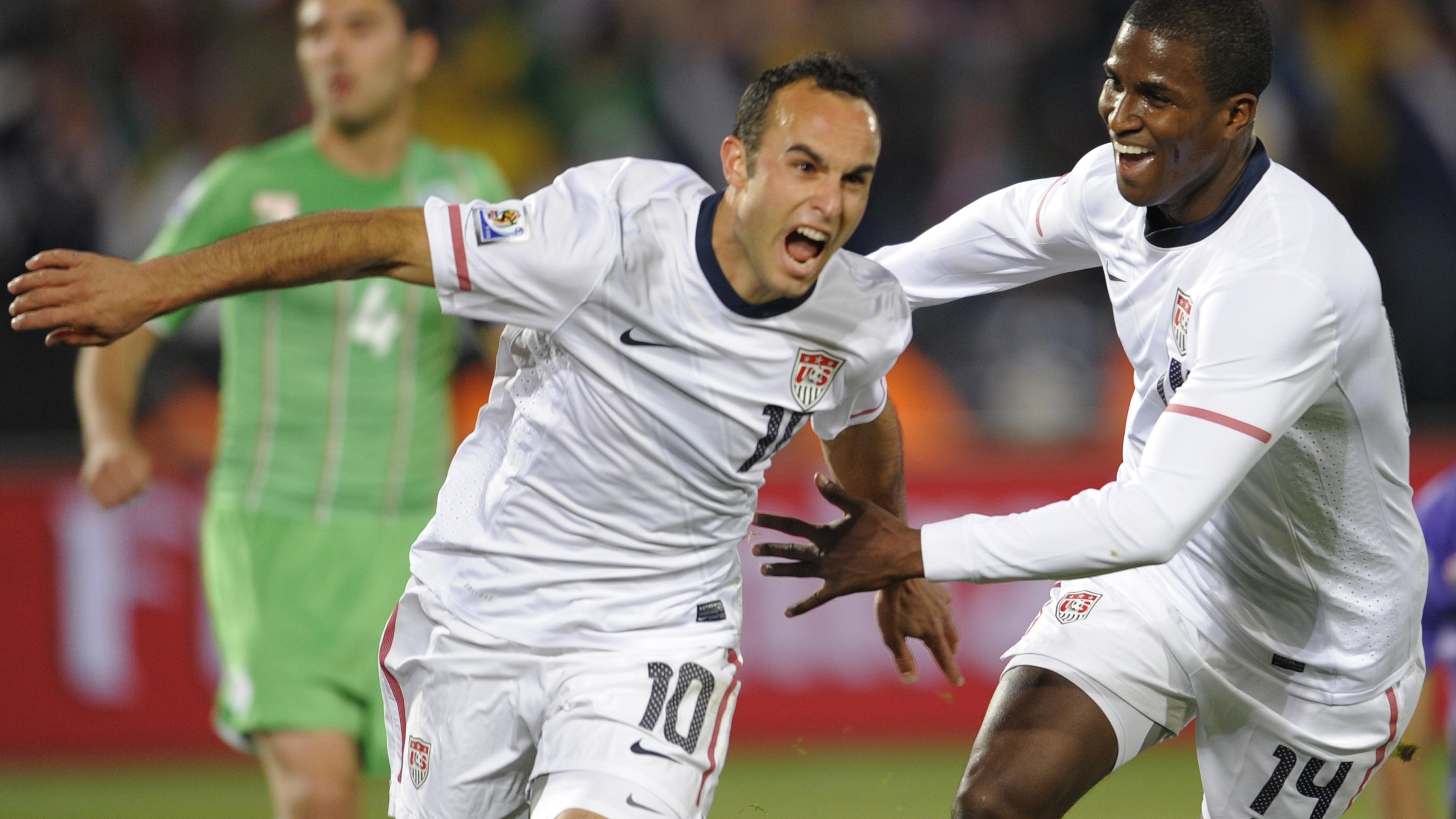US midfielder Landon Donovan celebrates