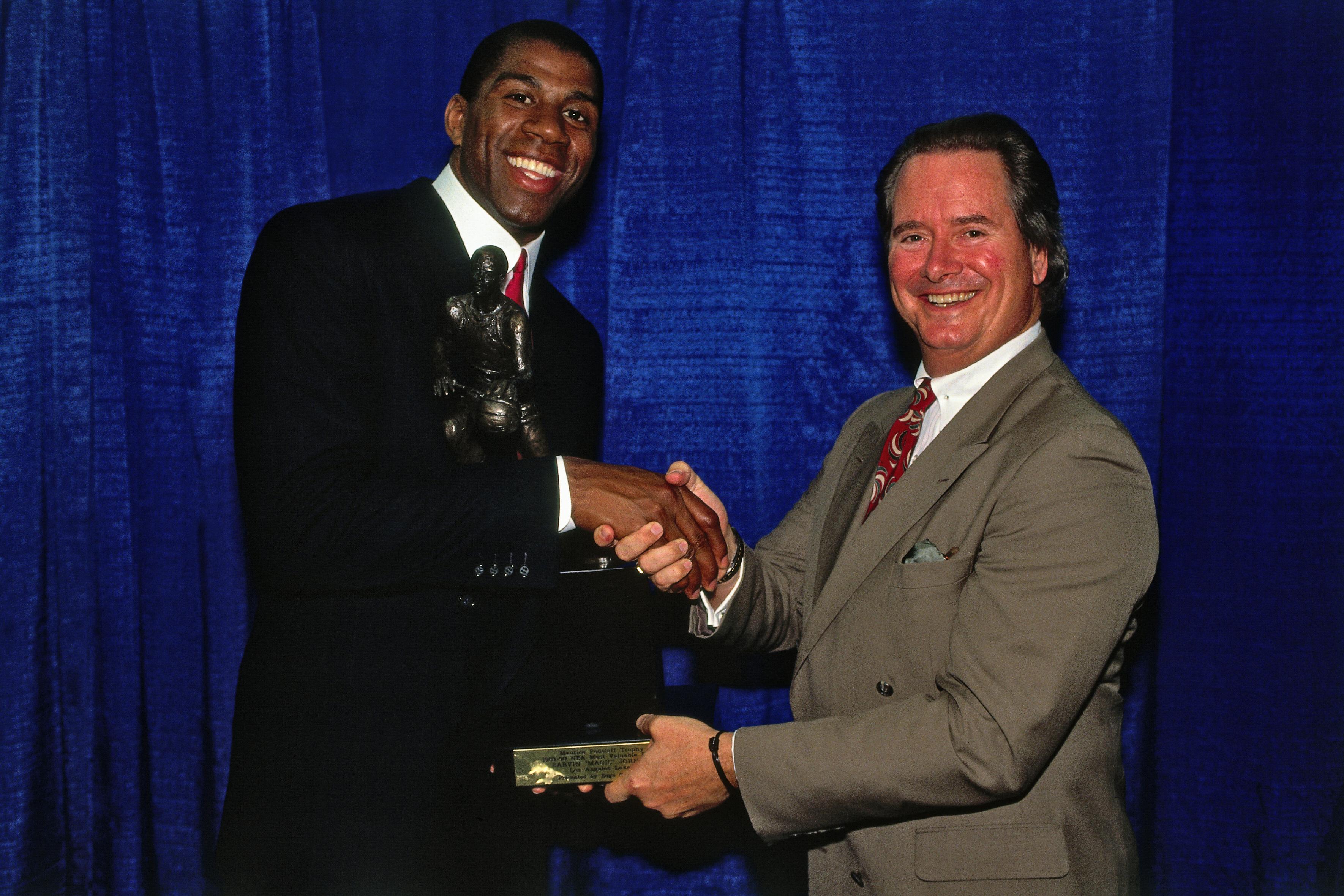 Magic Johnson Receives The MVP Award
