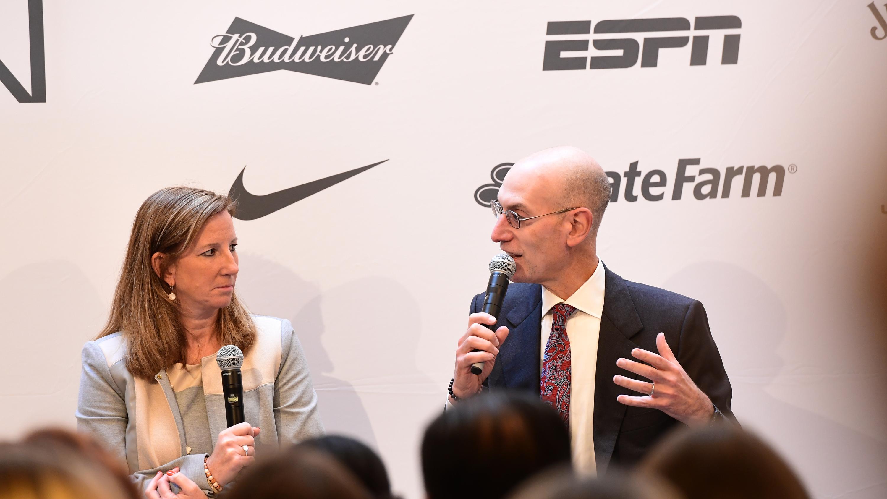 NBA's Adam Silver Praises Cathy Engelbert, Says WNBA Experiencing 'Growing  Pains'