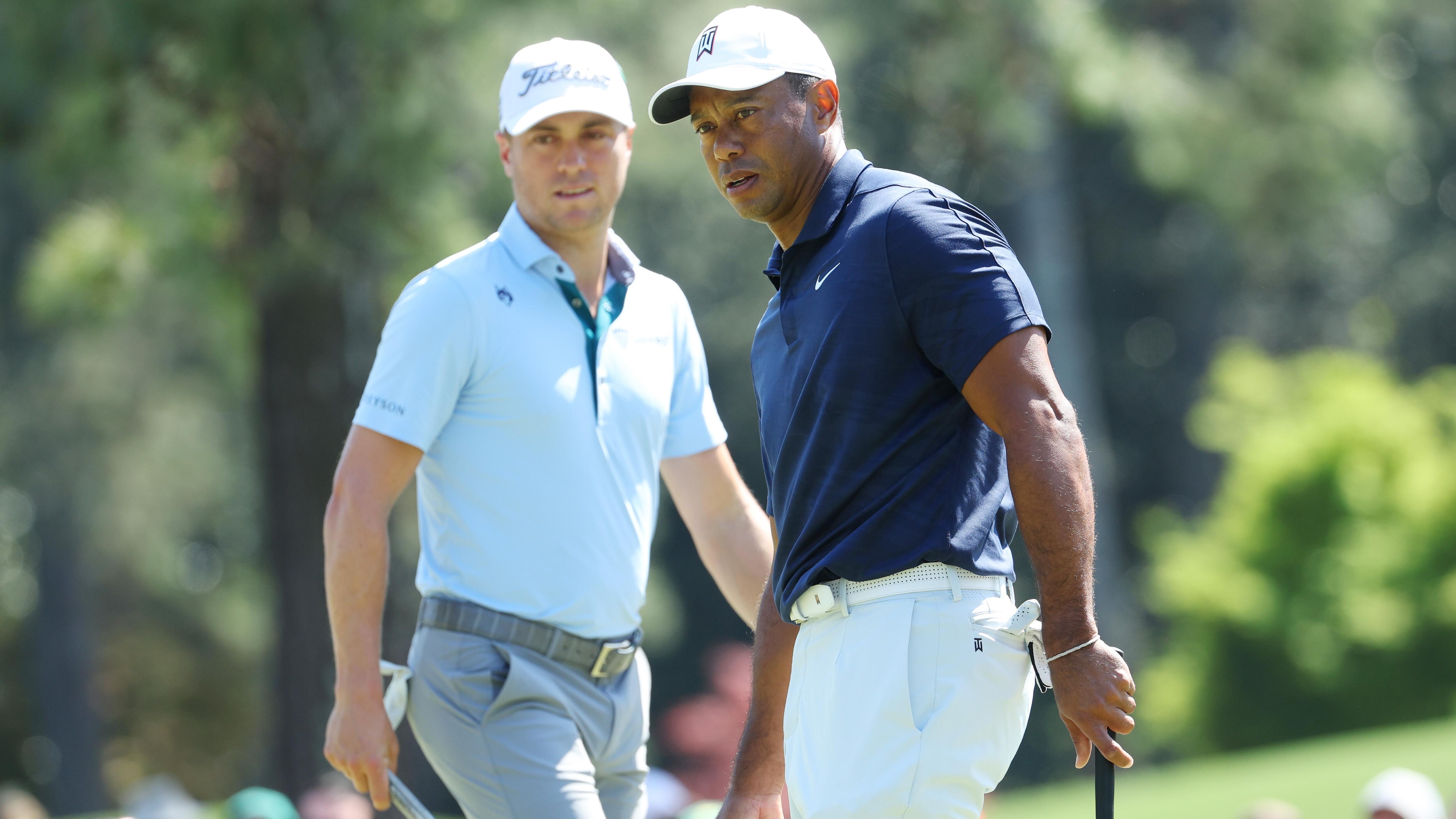 Justin Thomas Recalls Tiger Woods Trolling Him with Masters Green Jacket on Video