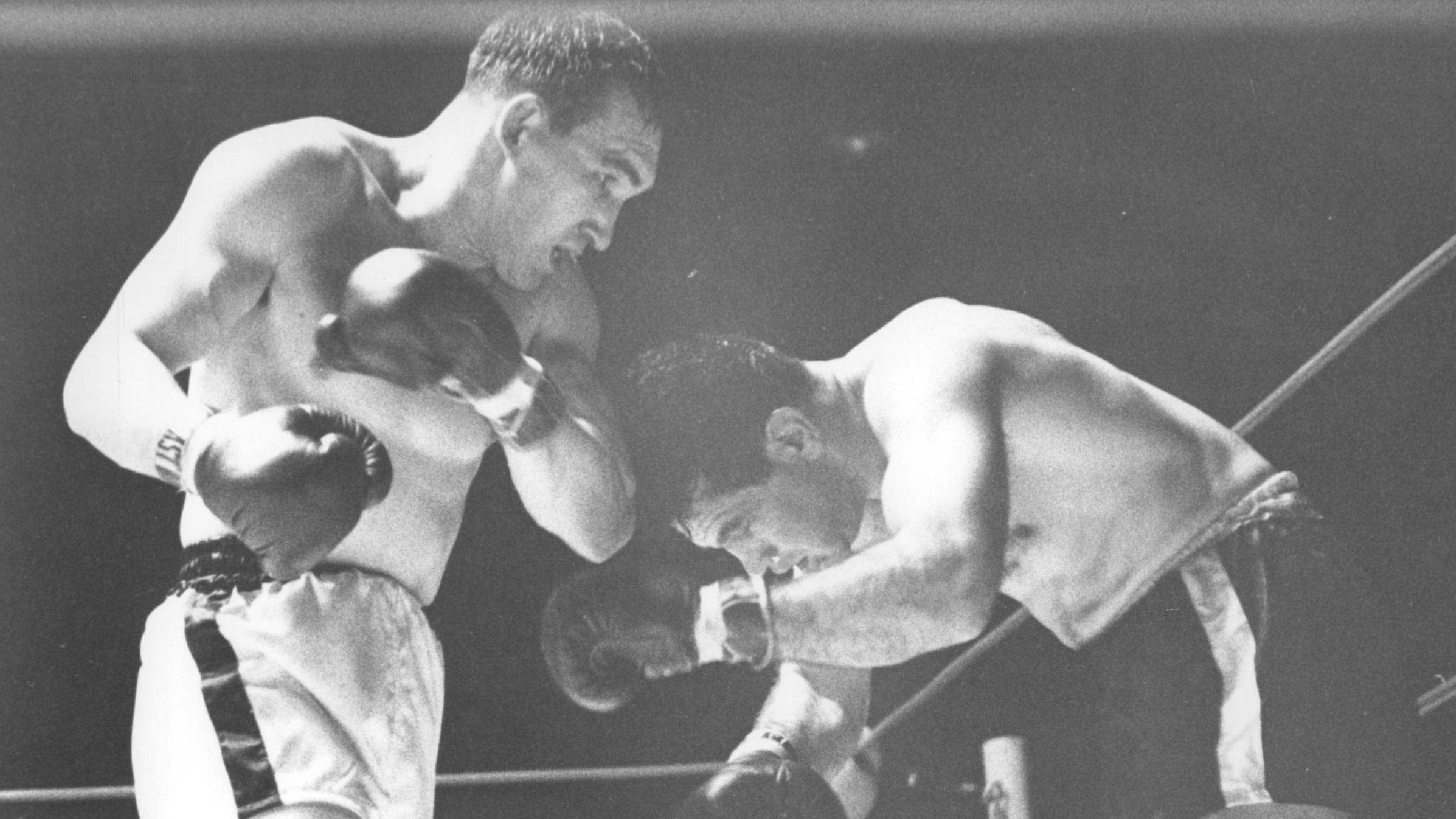 FEB 18 1957, FEB 19 1957; Fullmer, Gene; The end of the round is near, and it appears just as well f