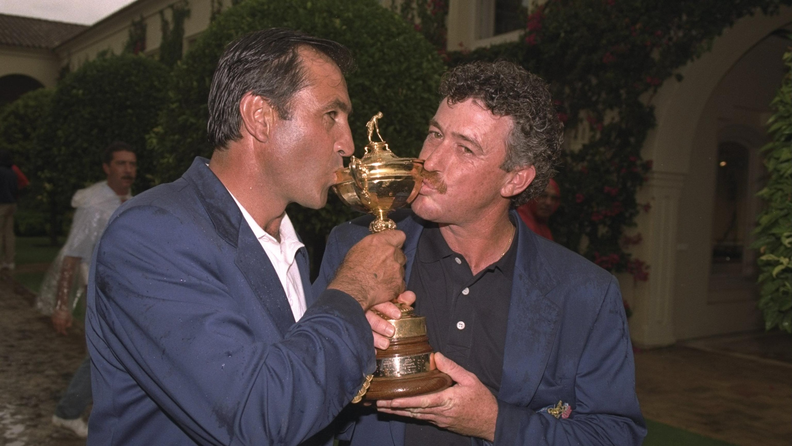 European team captain Seve Ballesteros and Miguel Jimenez