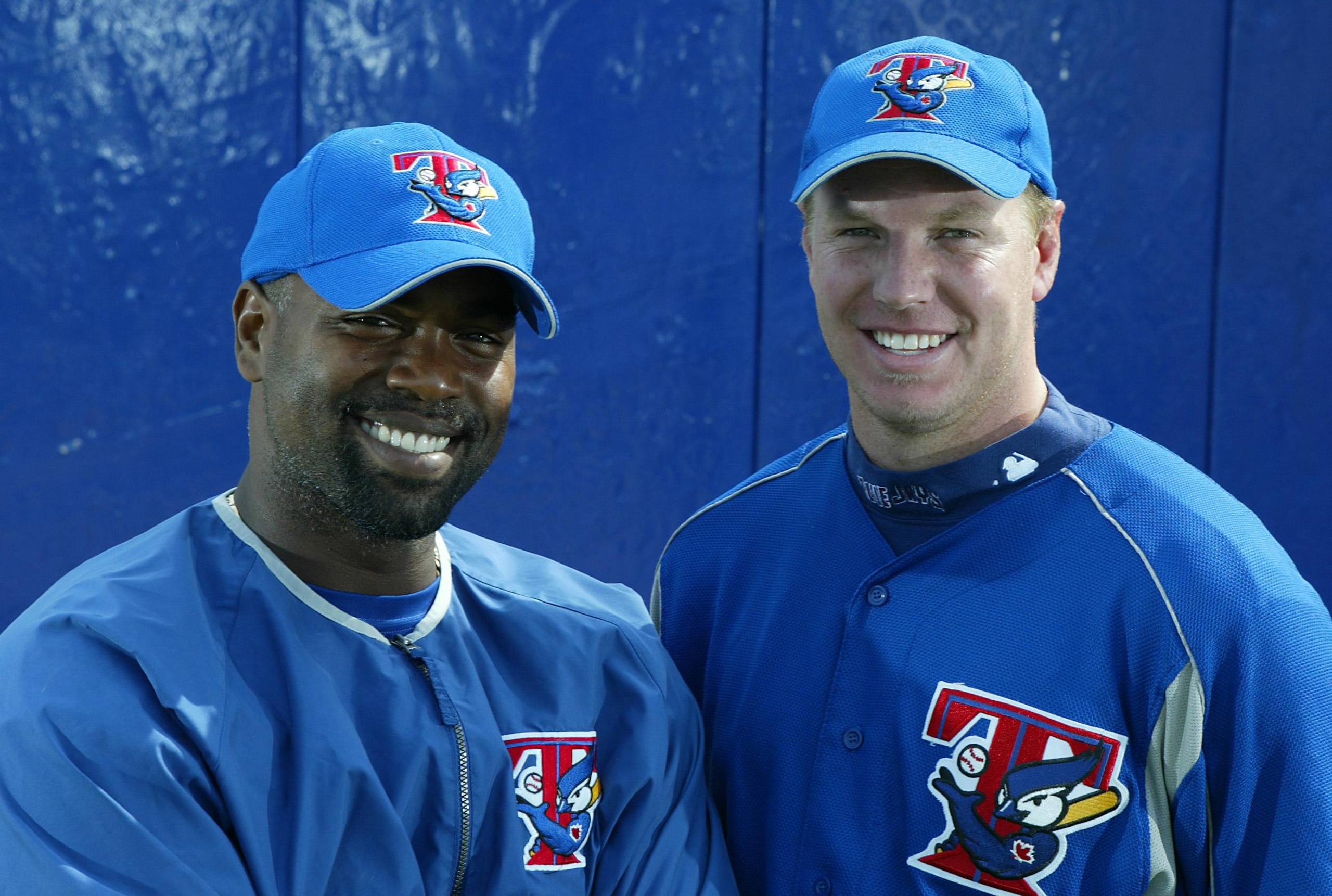 Carlos Delgado and Roy Halladay on the Field in Dunedin before tonights game. @*@*@*HOLD FOR SPECIAL