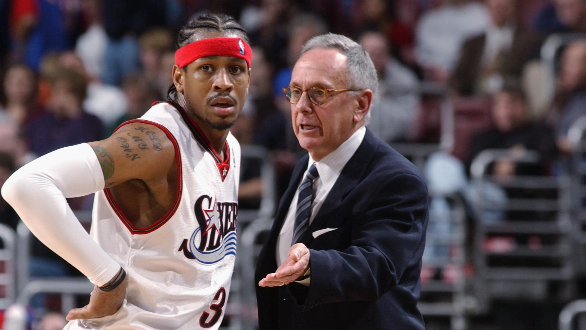 Larry Brown discusses play with Allen Iverson