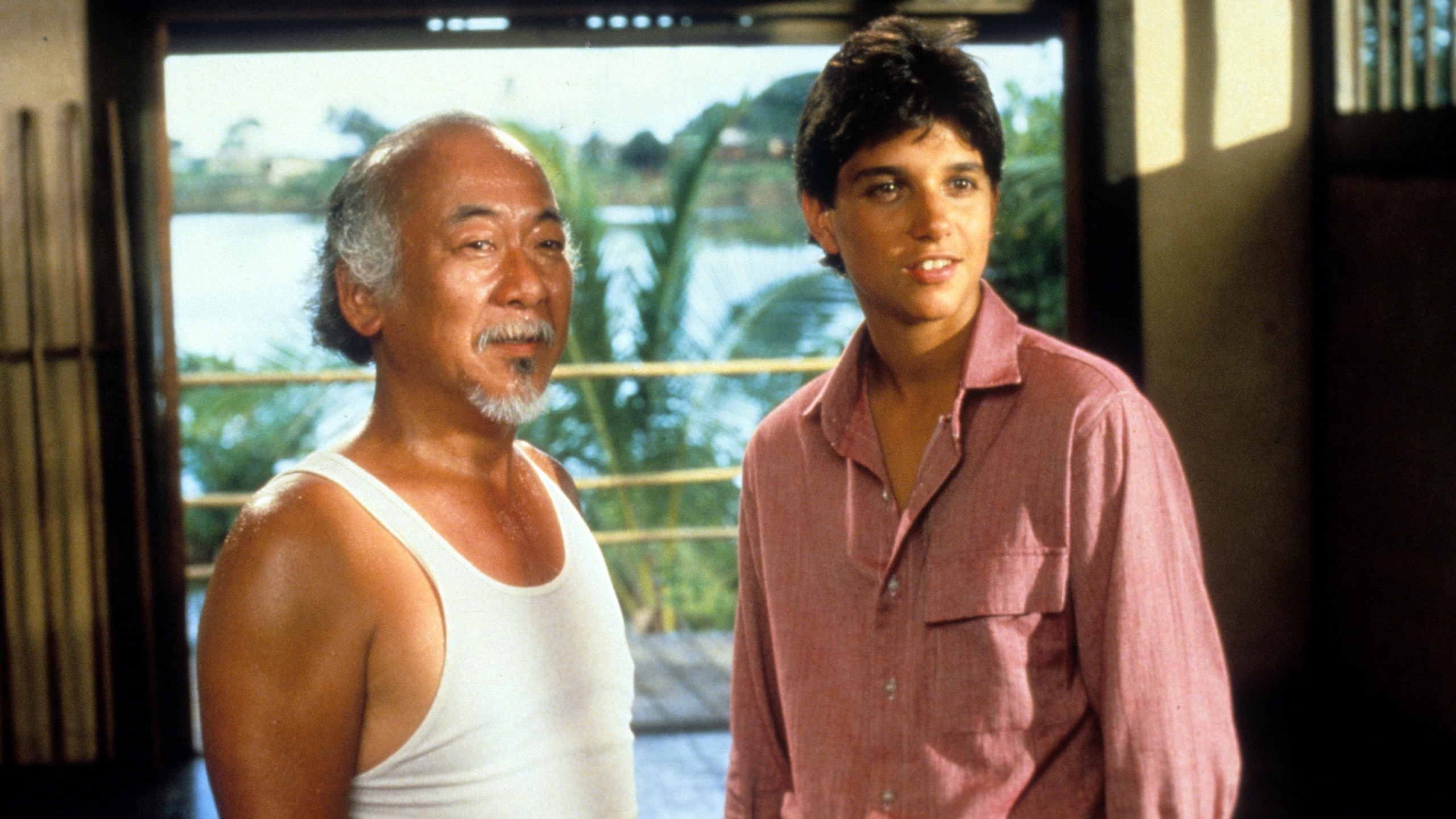 Pat Morita And Ralph Macchio In 'The Karate Kid'