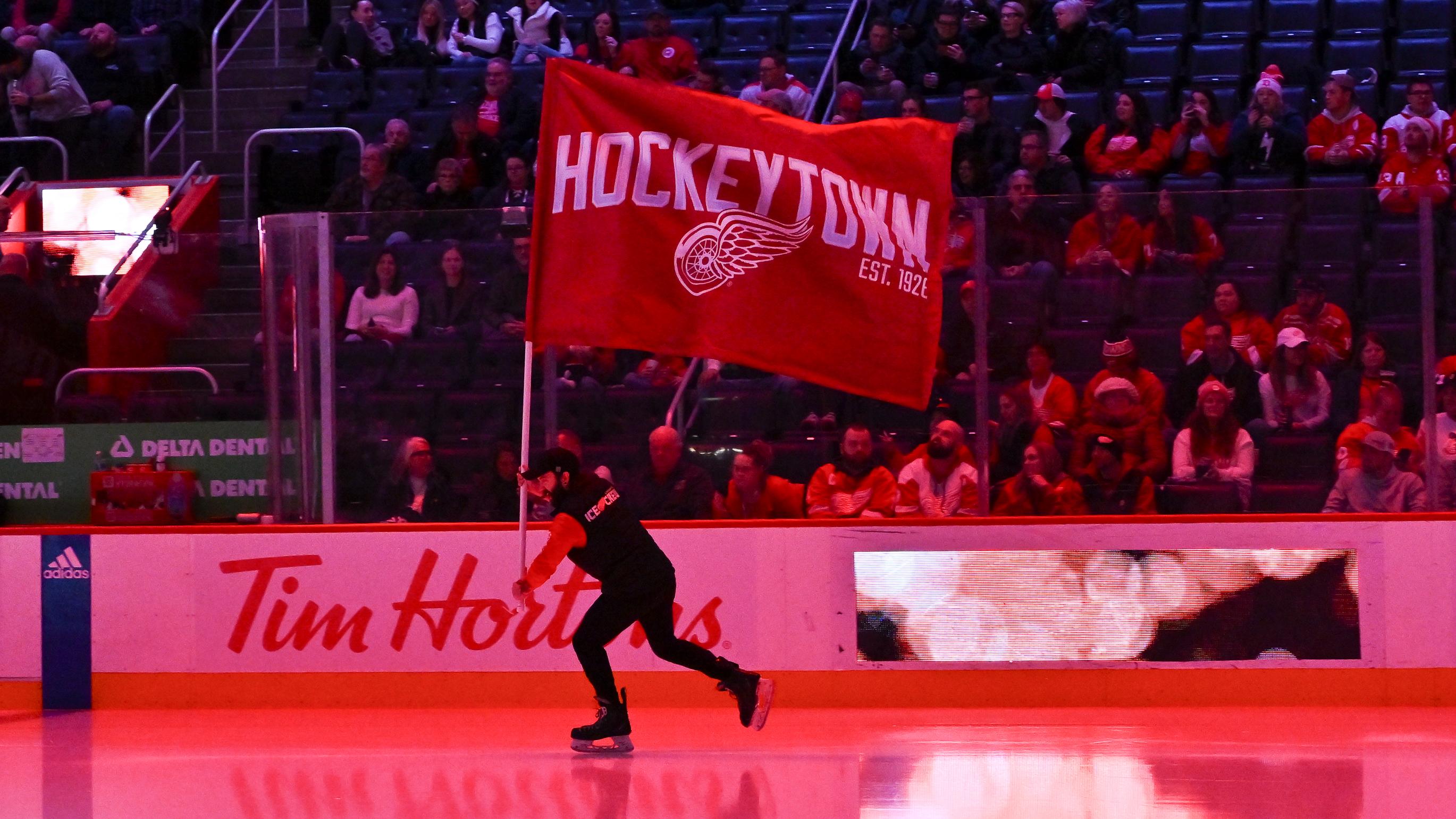 Red Wings Reveal New ‘Hockeytown’ Center Ice Logo in Photo for Centennial NHL Season