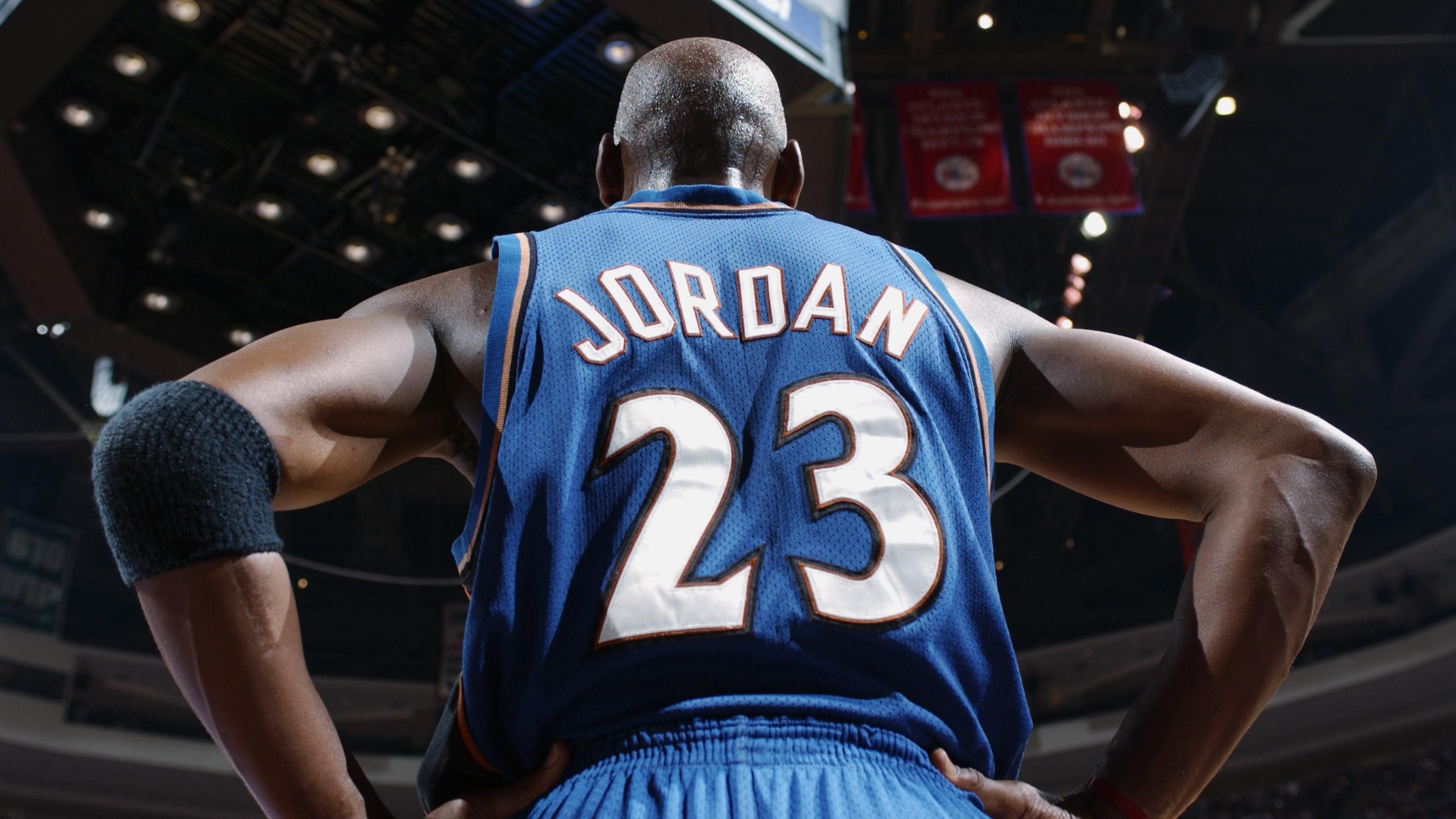 Michael Jordan waits to play