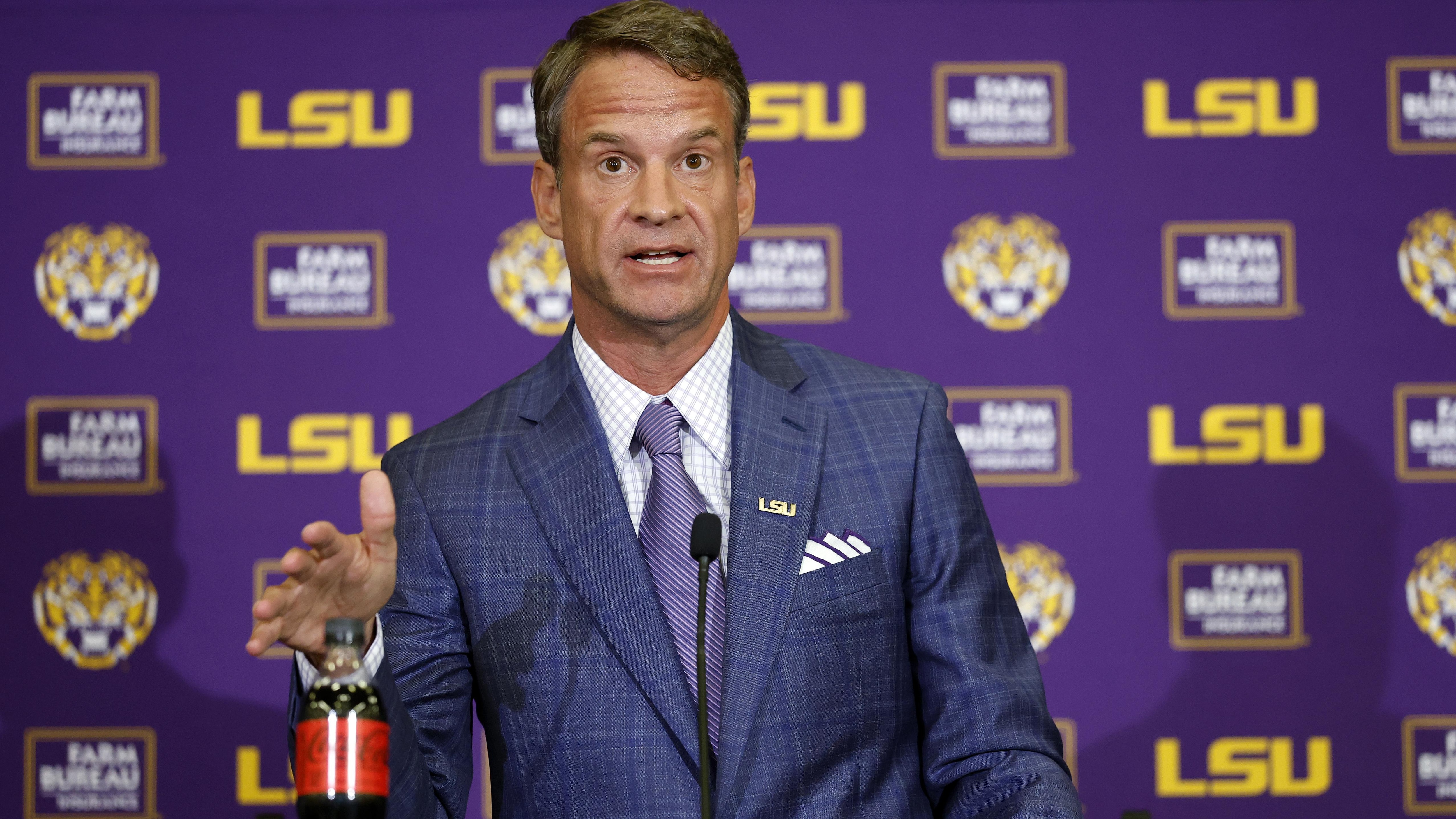 LSU Football Hosts Press Conference Introducing New Head Coach Lane Kiffin