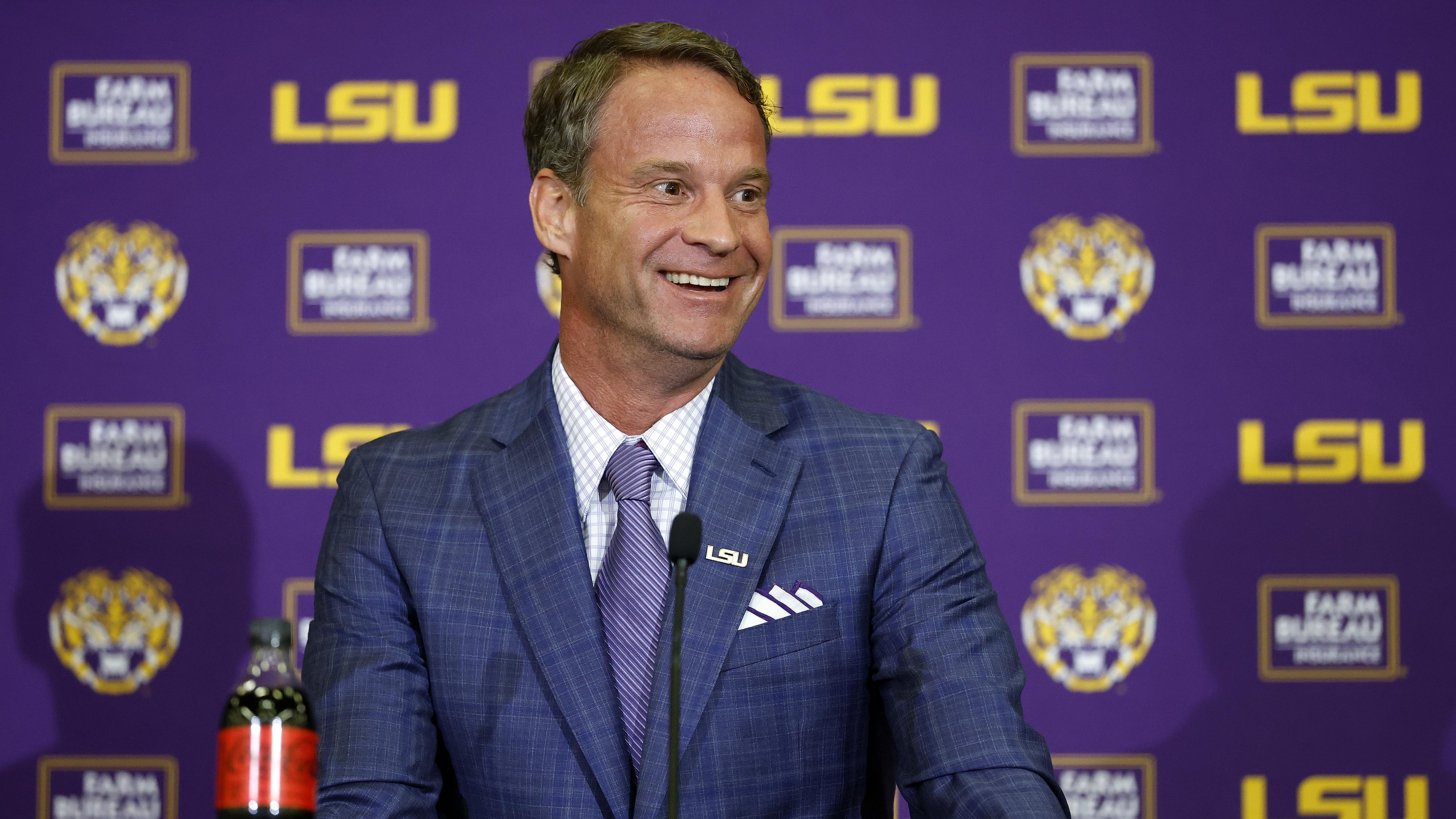 LSU Football Hosts Press Conference Introducing New Head Coach Lane Kiffin