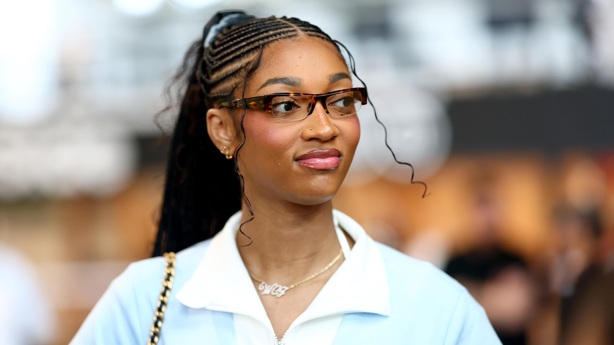 Angel Reese Attends Courtside Melbourne
