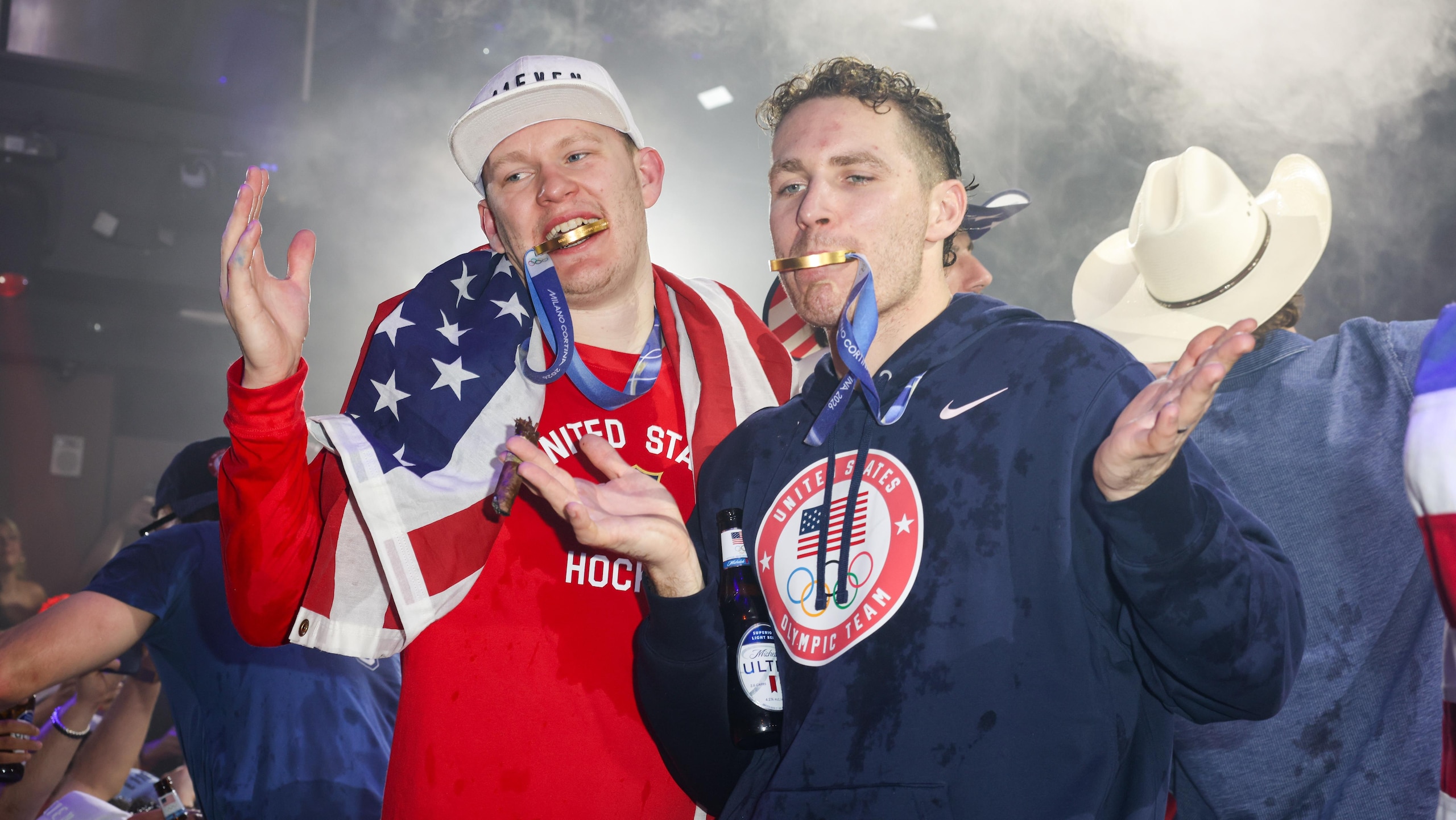 USA Men's Hockey Team Celebrate Their Olympic Gold At E11EVEN Miami USA Men's Hockey Team Celebrate Their Olympic Gold At E11EVEN Miami