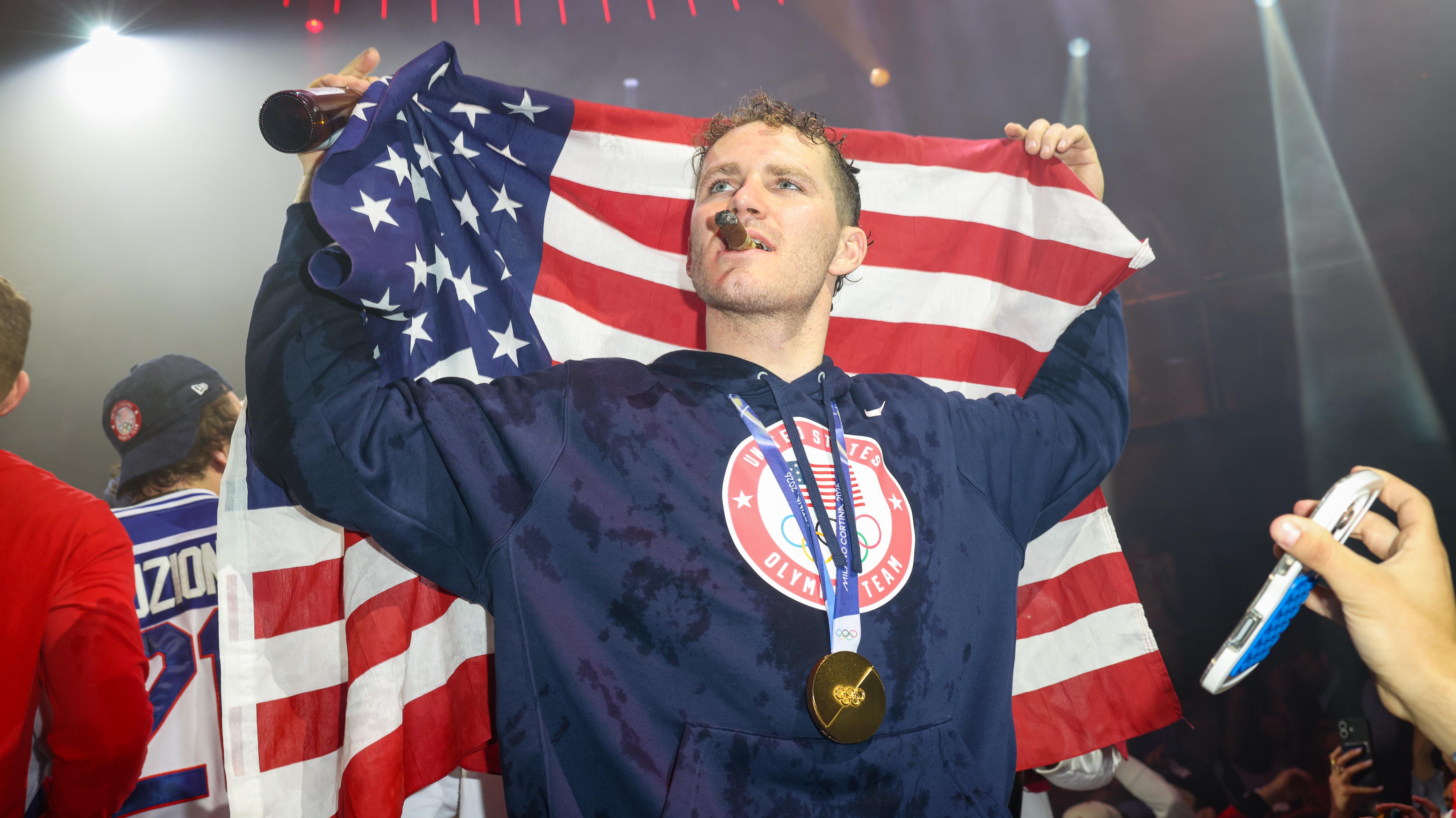 USA Men's Hockey Team Celebrate Their Olympic Gold At E11EVEN Miami