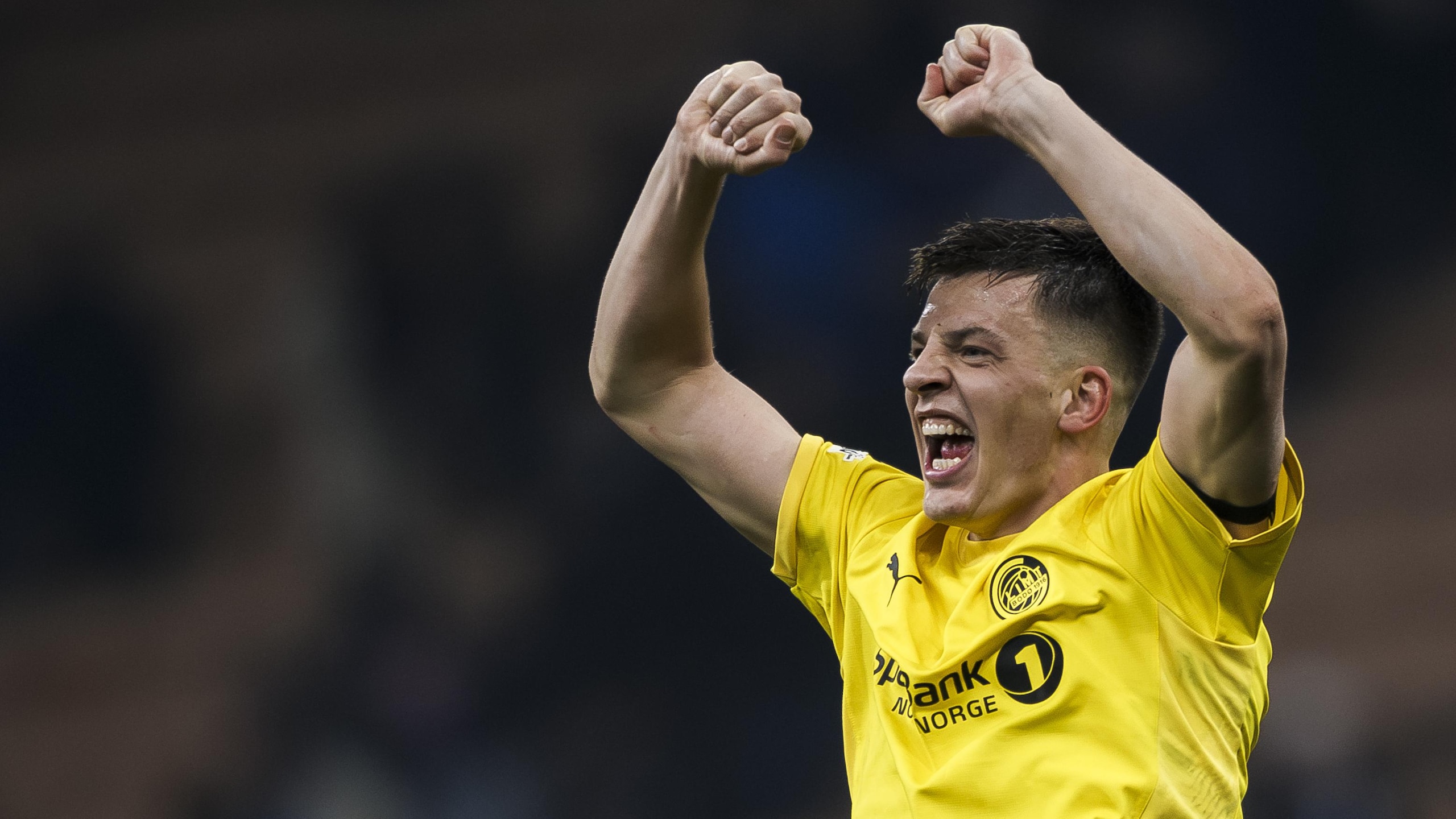 Jostein Gundersen of FK Bodo/Glimt celebrates the victory at...