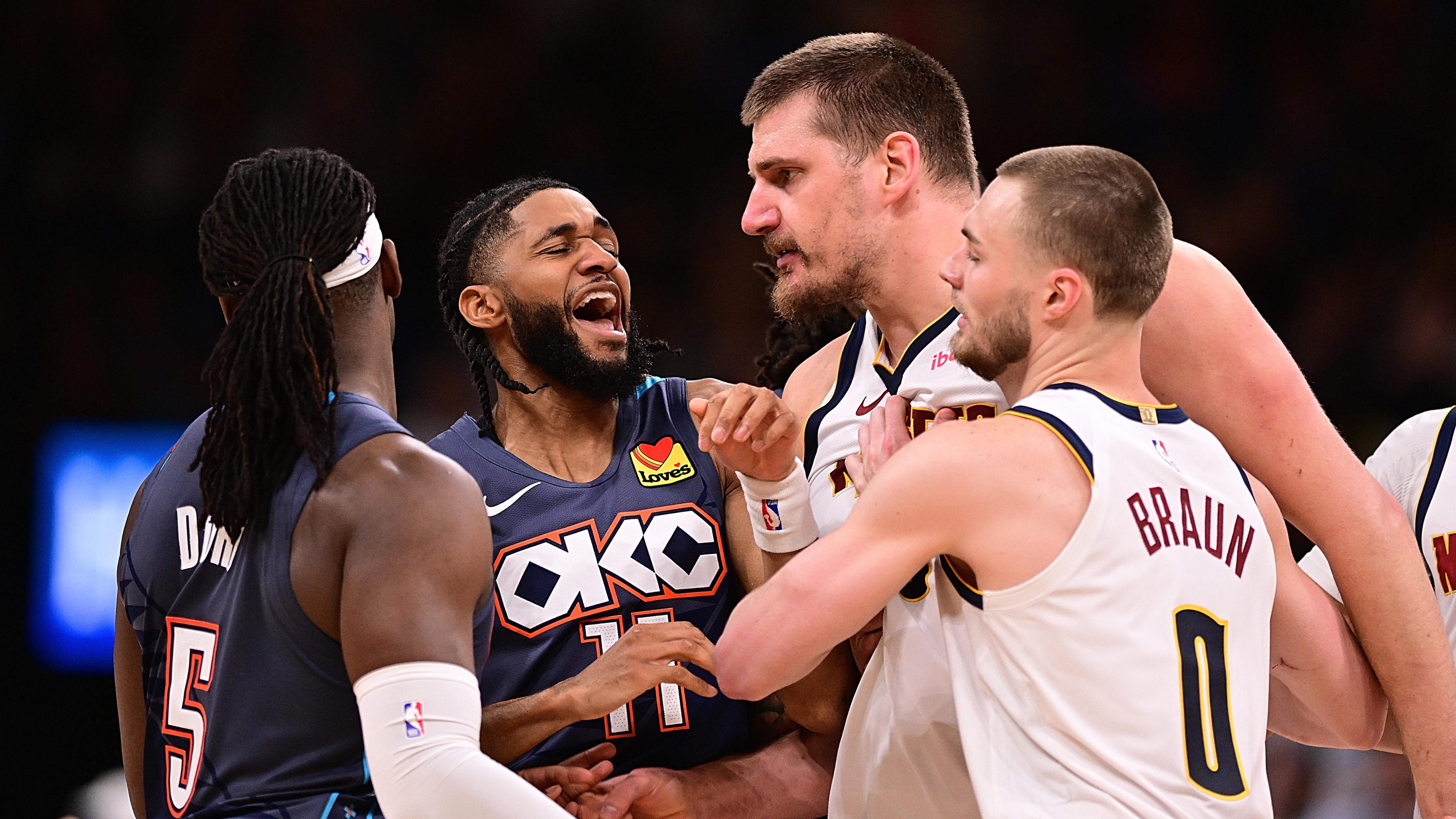 Jokic Confronts Dort After Flagrant Ejection in Nuggets Thunder
