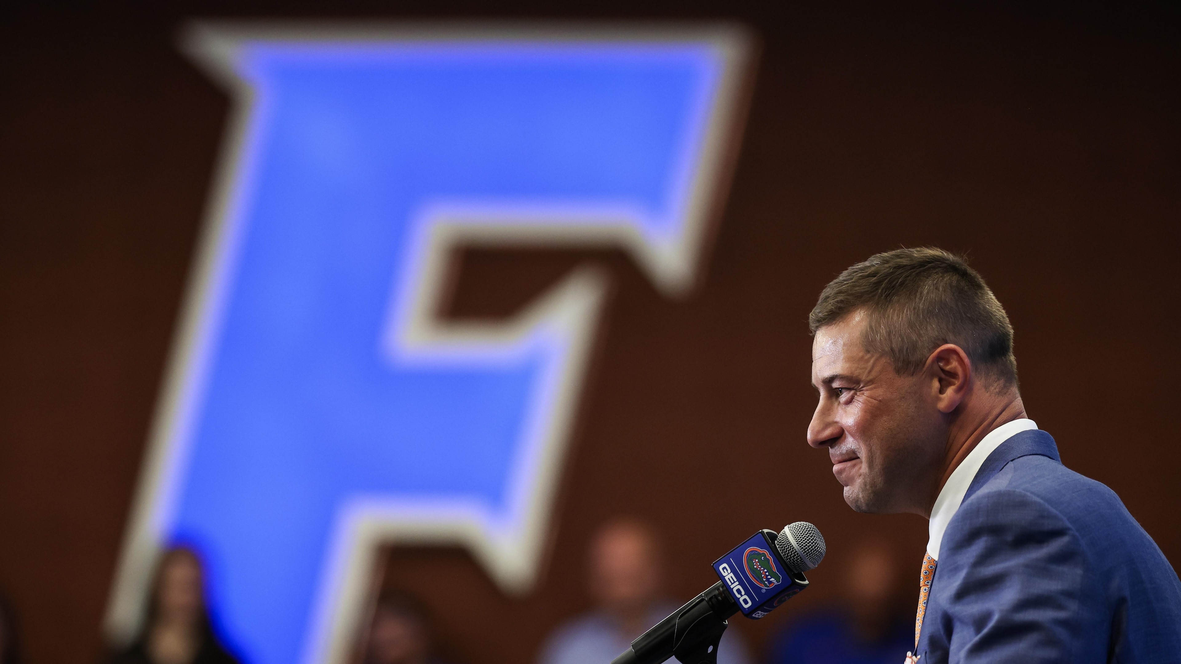 Florida Football Hosts Press Conference Introducing New Head Coach Jon Sumrall Florida Football Hosts Press Conference Introducing New Head Coach Jon Sumrall
