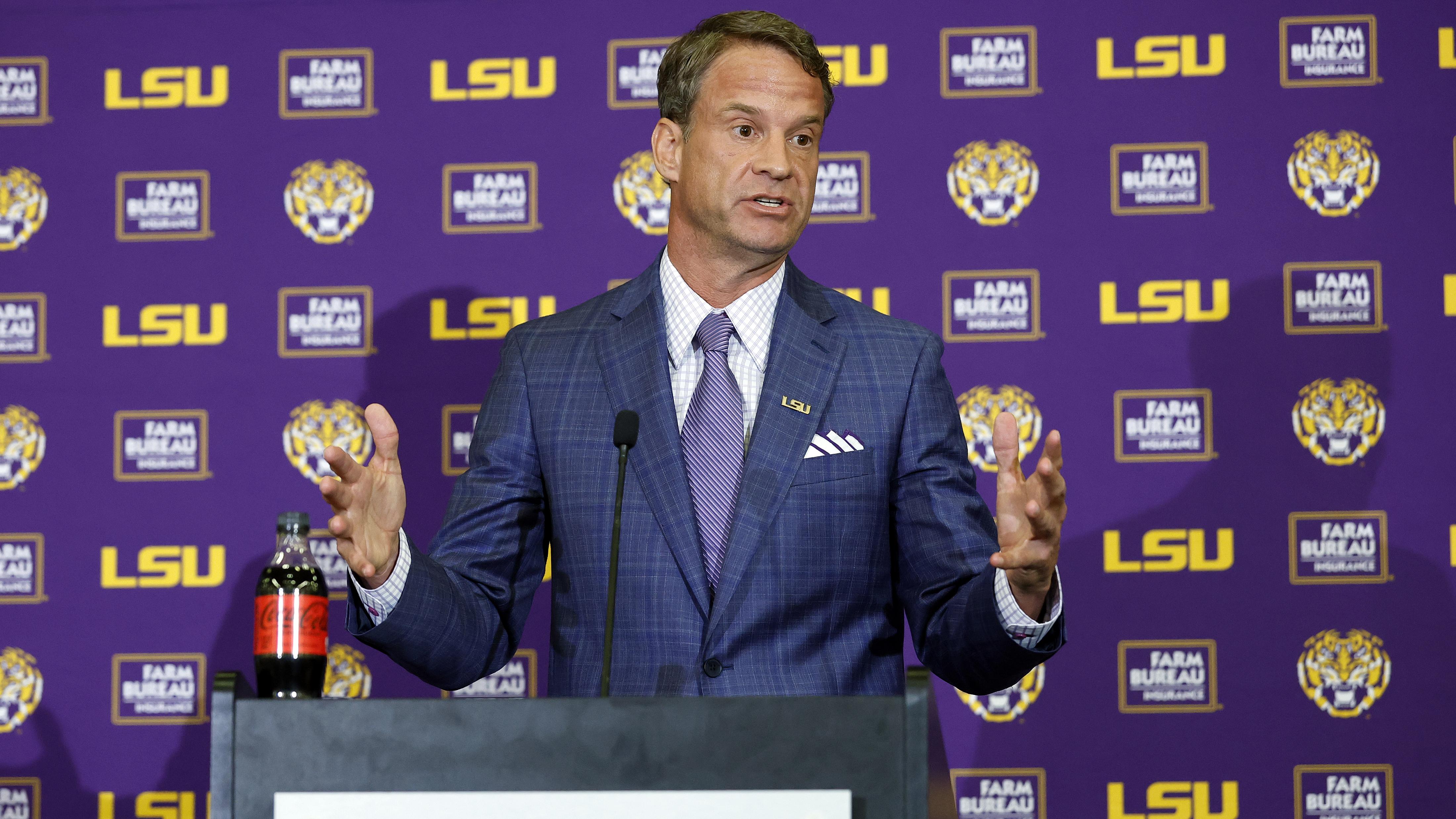 LSU Football Hosts Press Conference Introducing New Head Coach Lane Kiffin