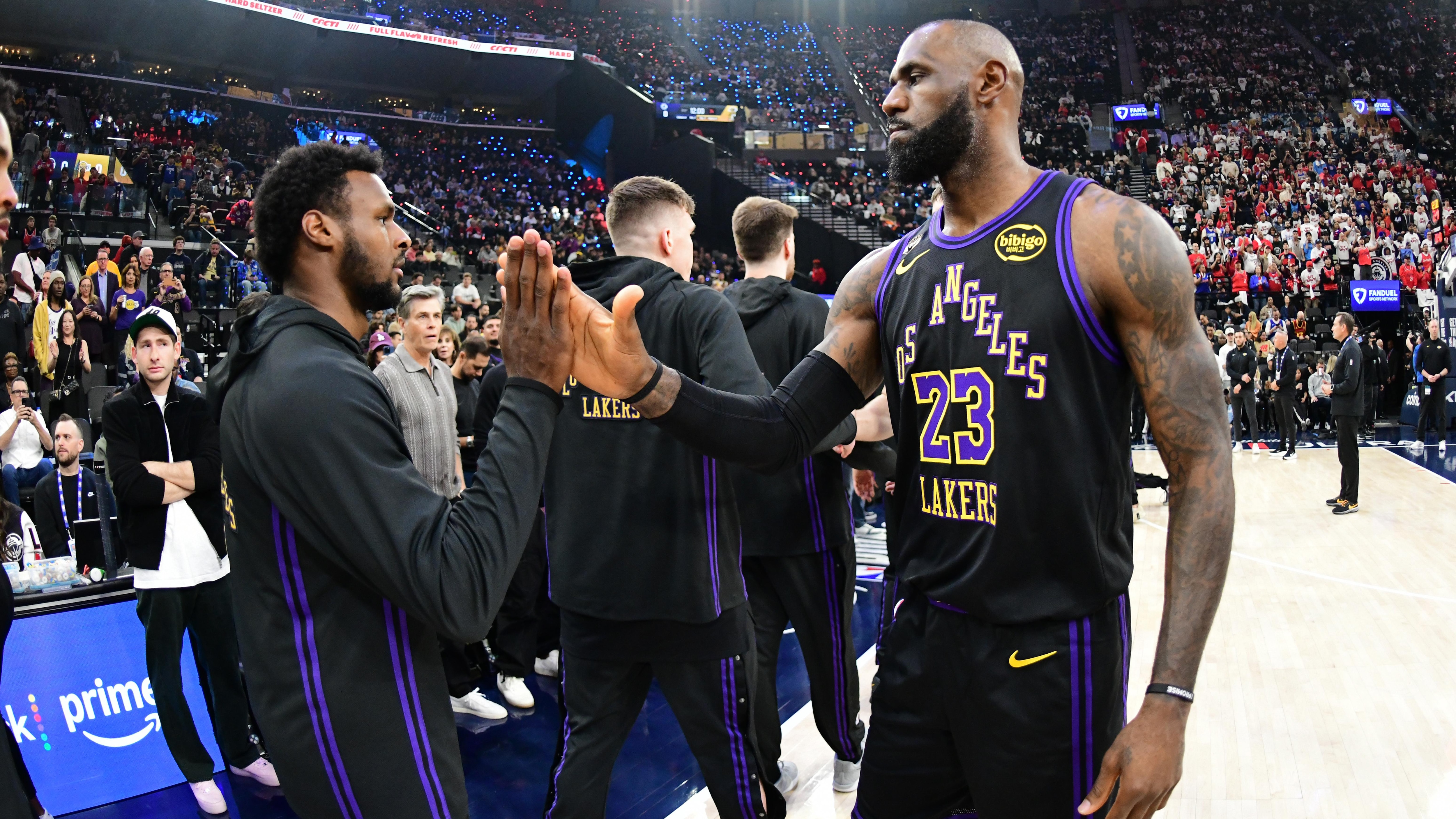 LeBron James Reacts to Historic Assist to Bronny on Video After Lakers' Win vs. Nets