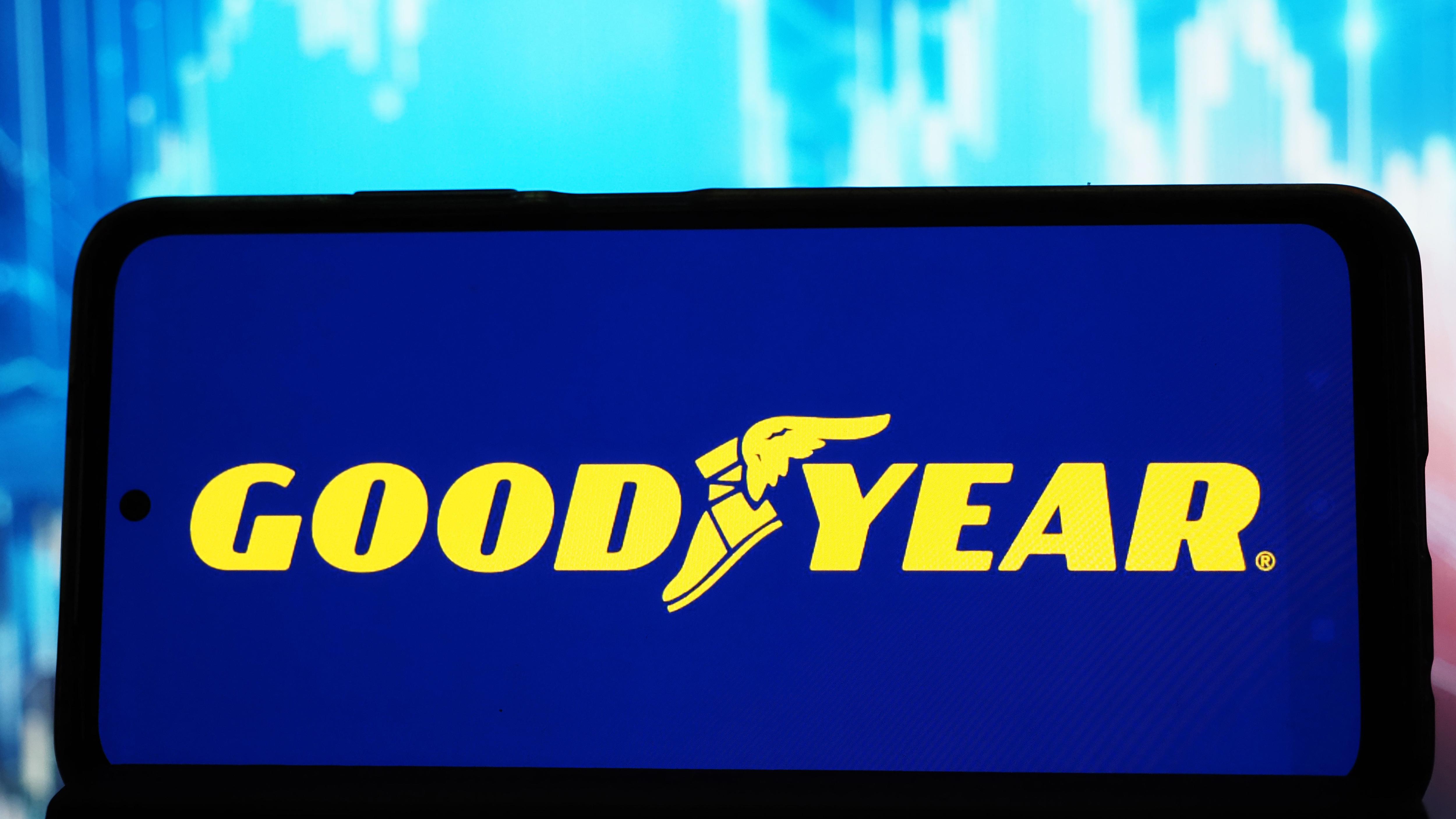 In this photo illustration,  the Goodyear Tire & Rubber