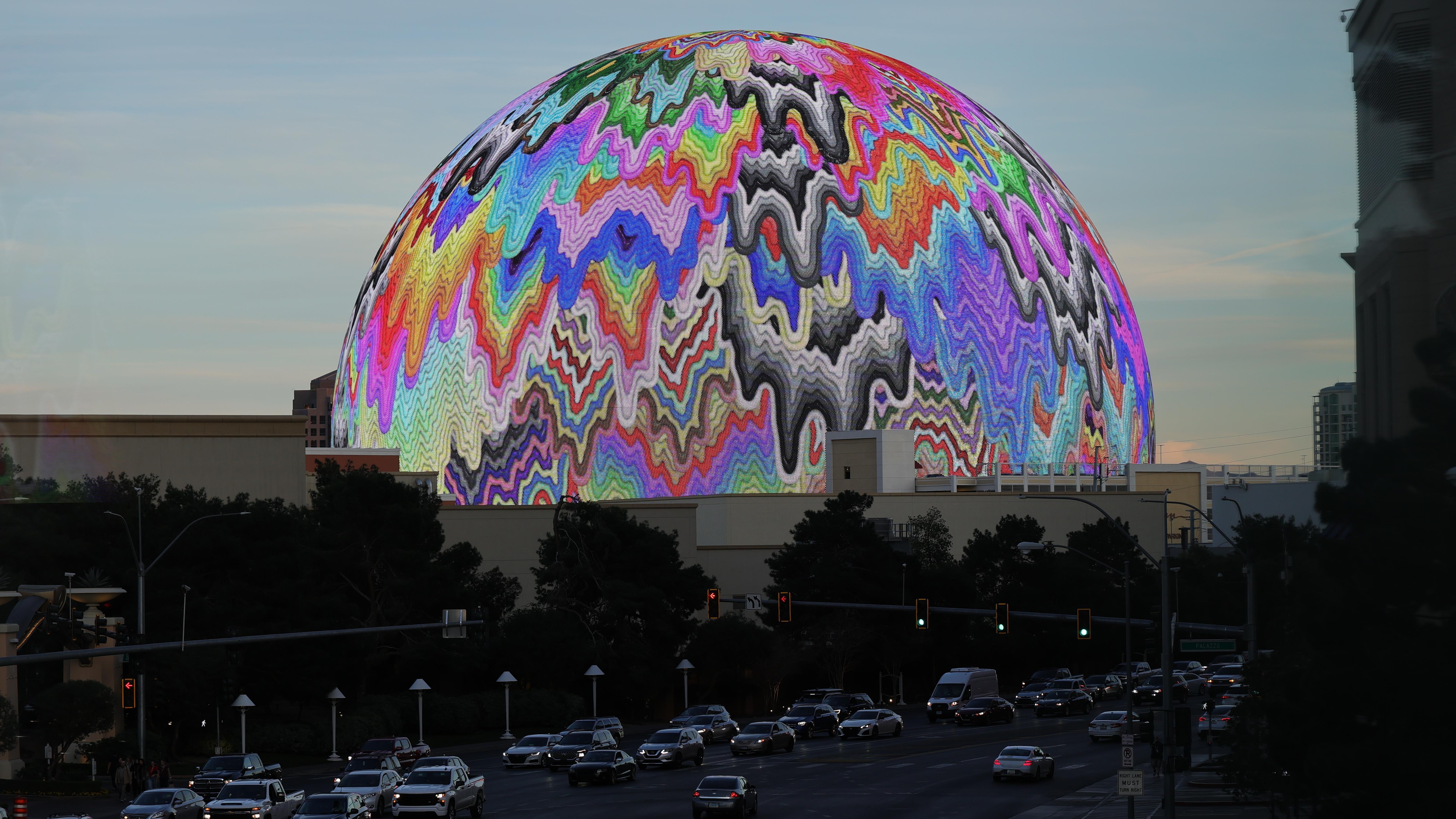 Sphere Lights Up Las Vegas Skyline