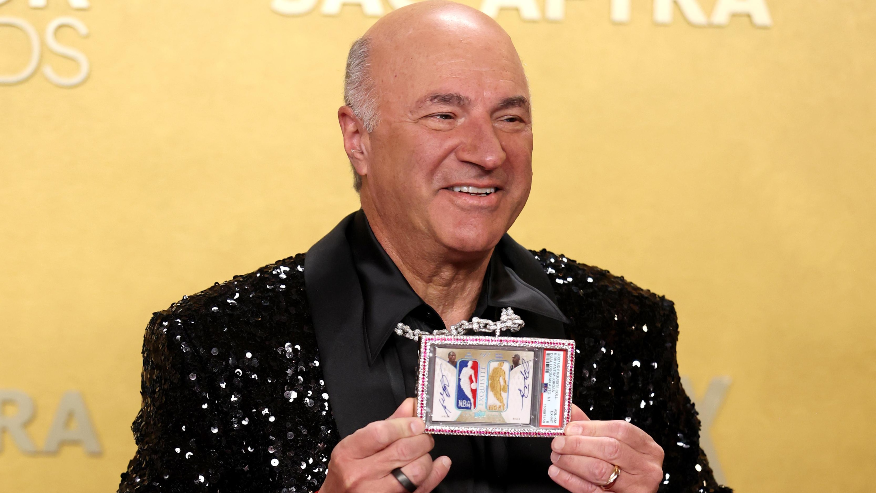 Shark Tank's Kevin O'Leary Wears $13M Michael Jordan-Kobe Bryant Autograph Card Necklace on Video