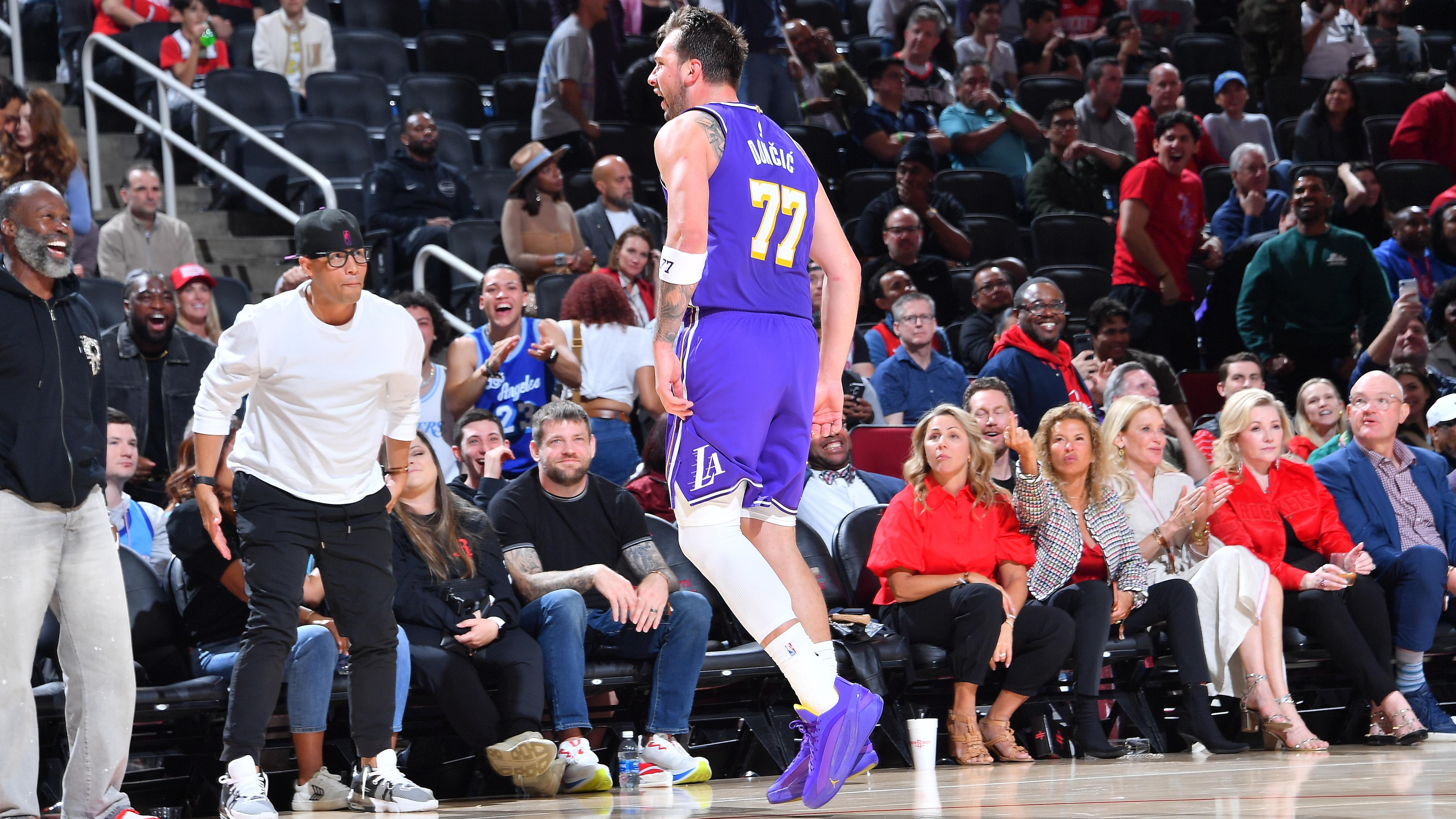 LeBron Laughs After Lakers Beat Rockets, Luka 40