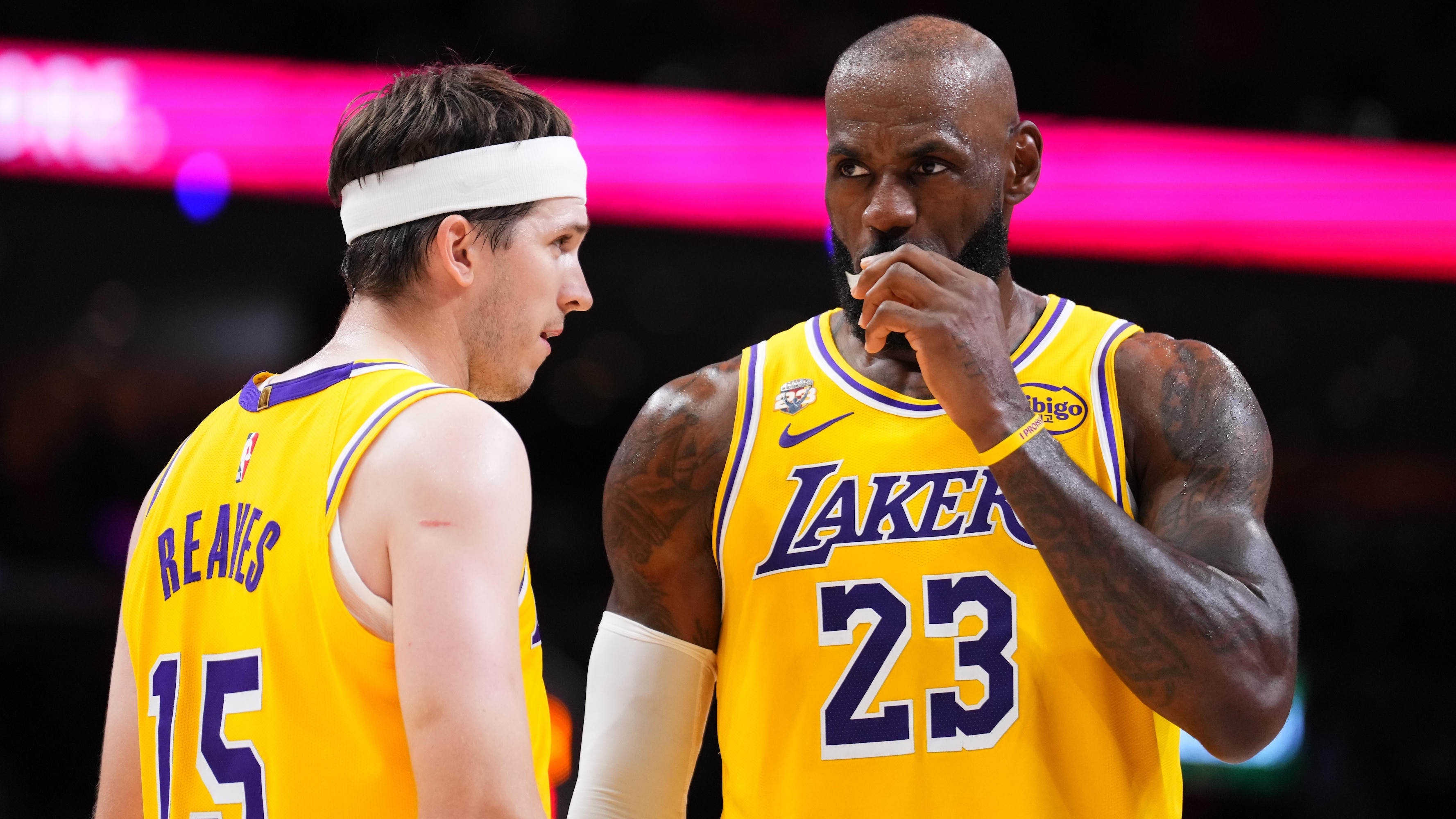 Lakers' LeBron James, Austin Reaves Break Down Viral Video Meme of Exchange  From 2022 Game vs. Nets