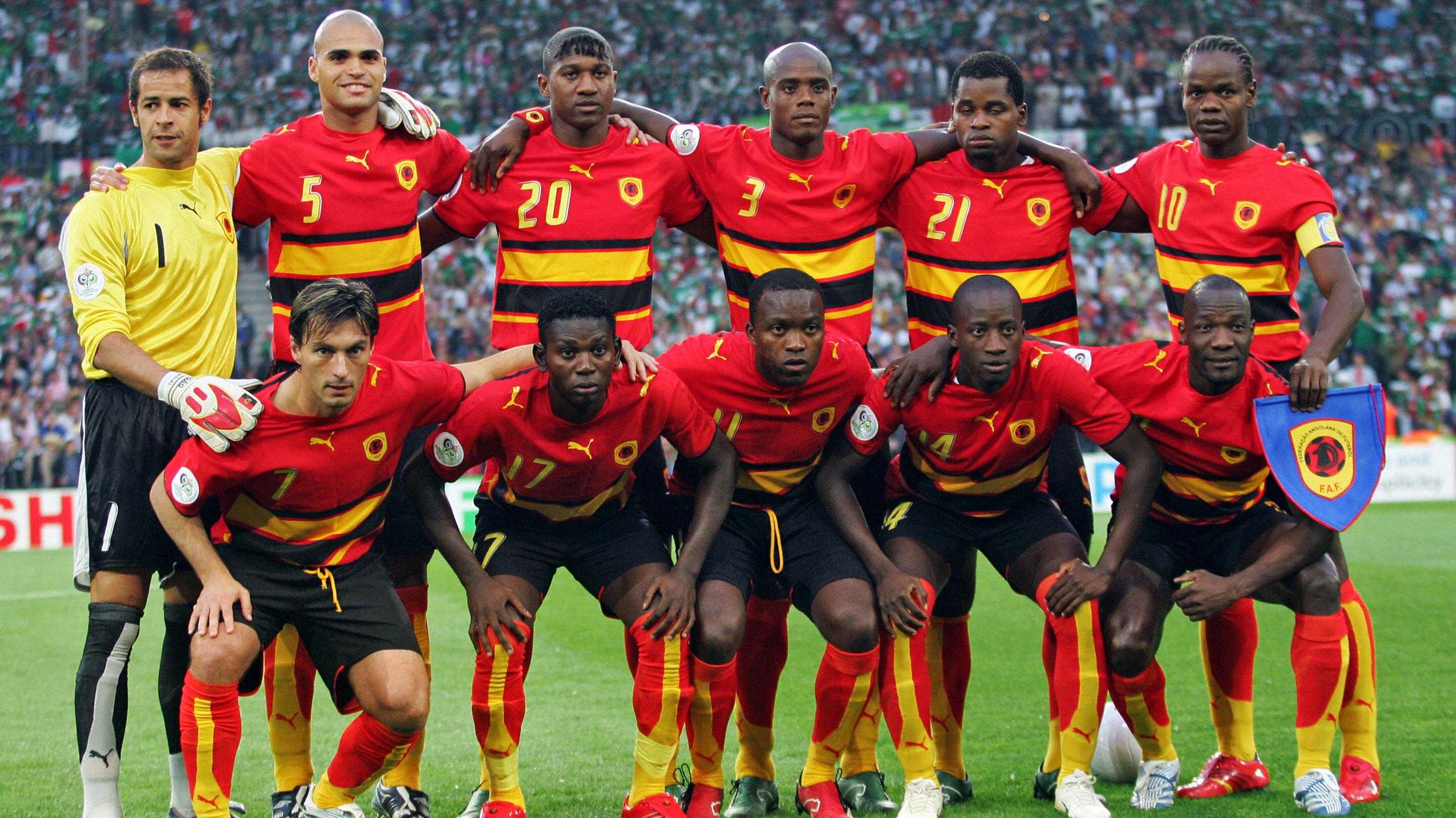 Angolan players (from bottom L) Angolan