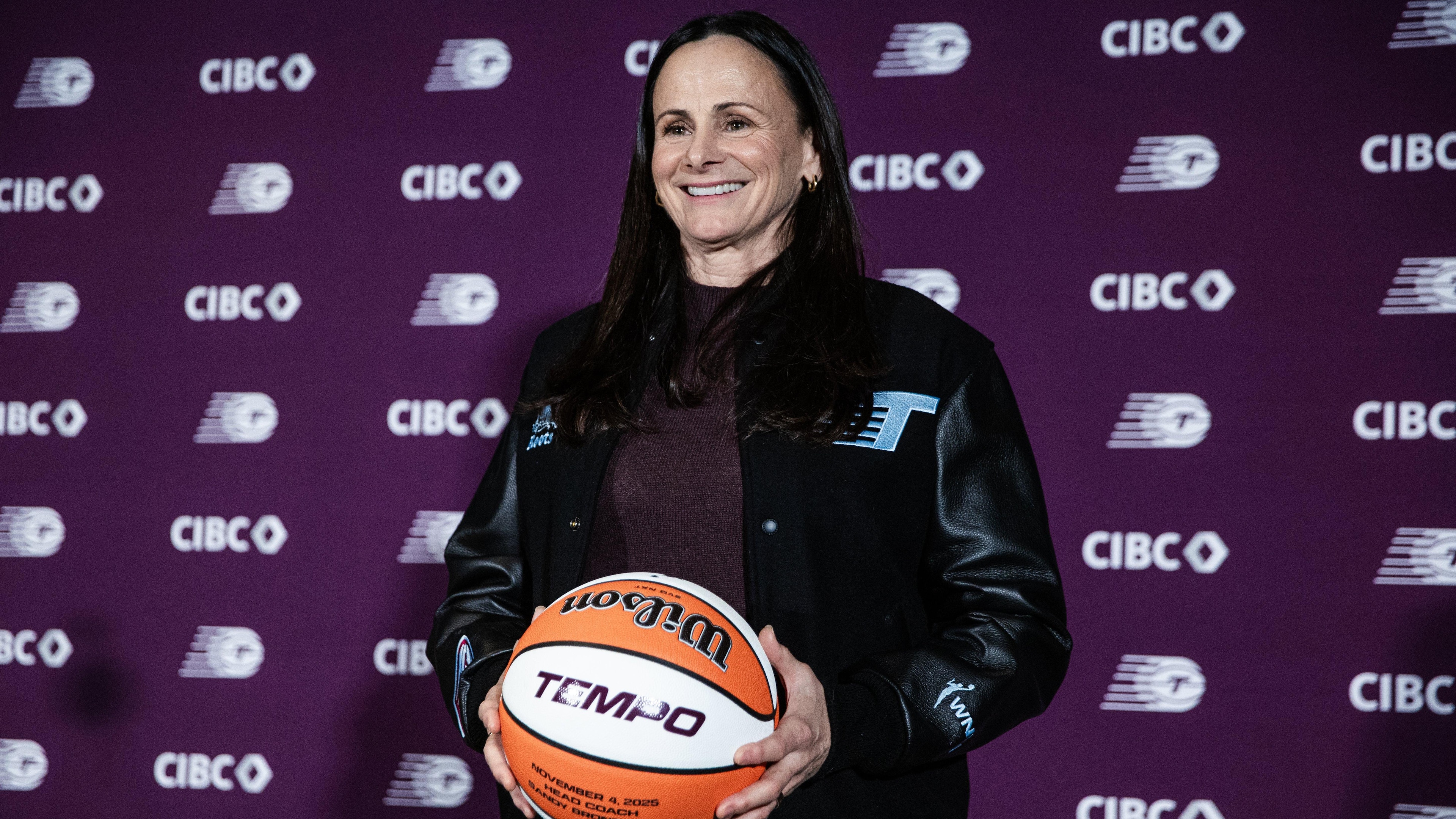 General Manager for the Toronto Tempo Monica Wright Rogers introduces Sandy Brondello as the team's new head coach. General Manager for the Toronto Tempo Monica Wright Rogers introduces Sandy Brondello as the team's new head coach.