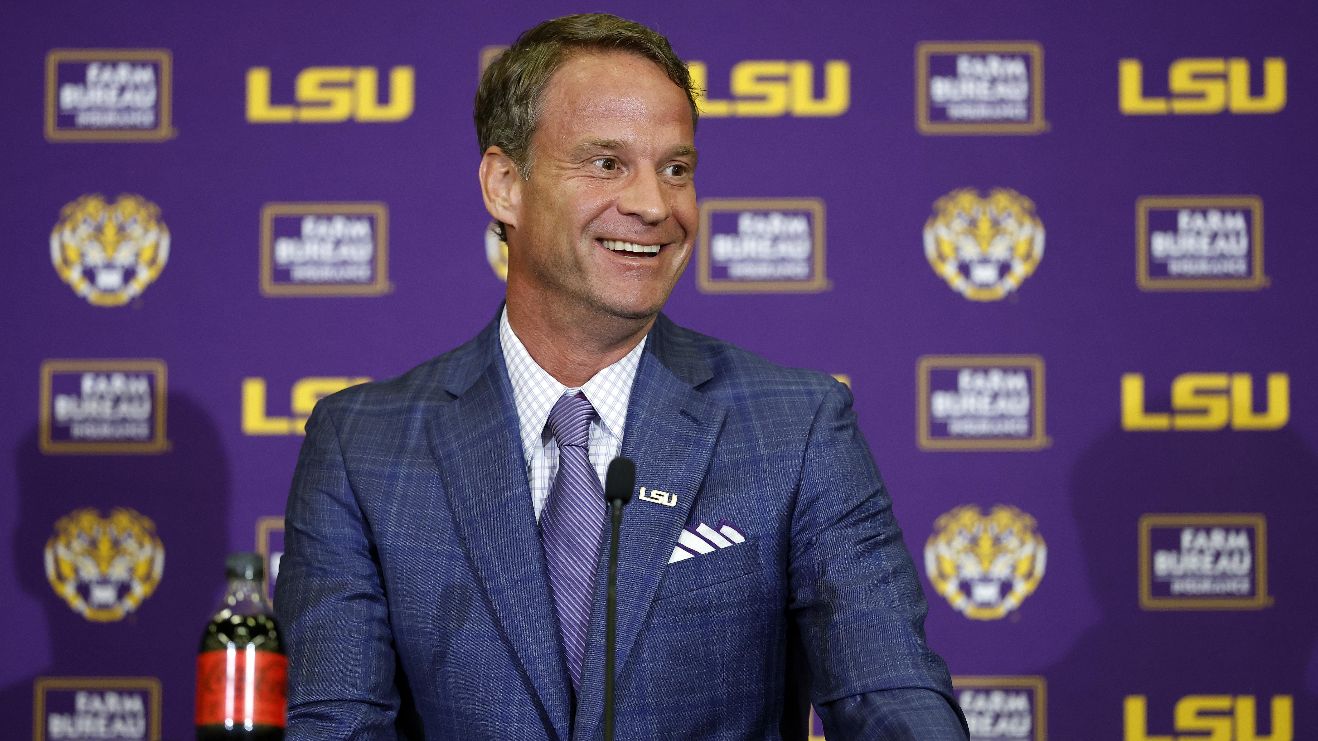 LSU Football Hosts Press Conference Introducing New Head Coach Lane Kiffin